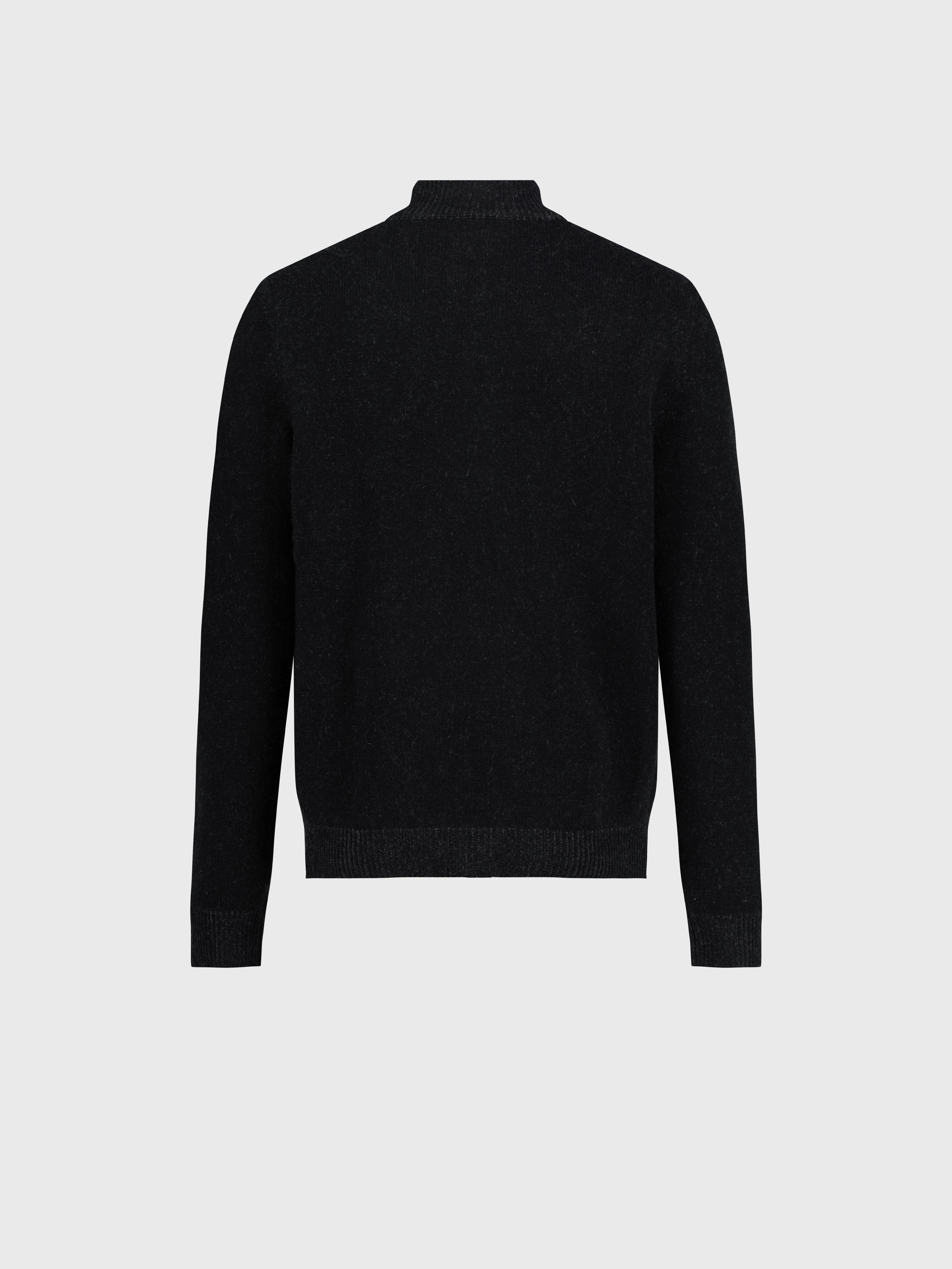 Geometric Pattern Knit Sweater in Cashmere and Wool Black