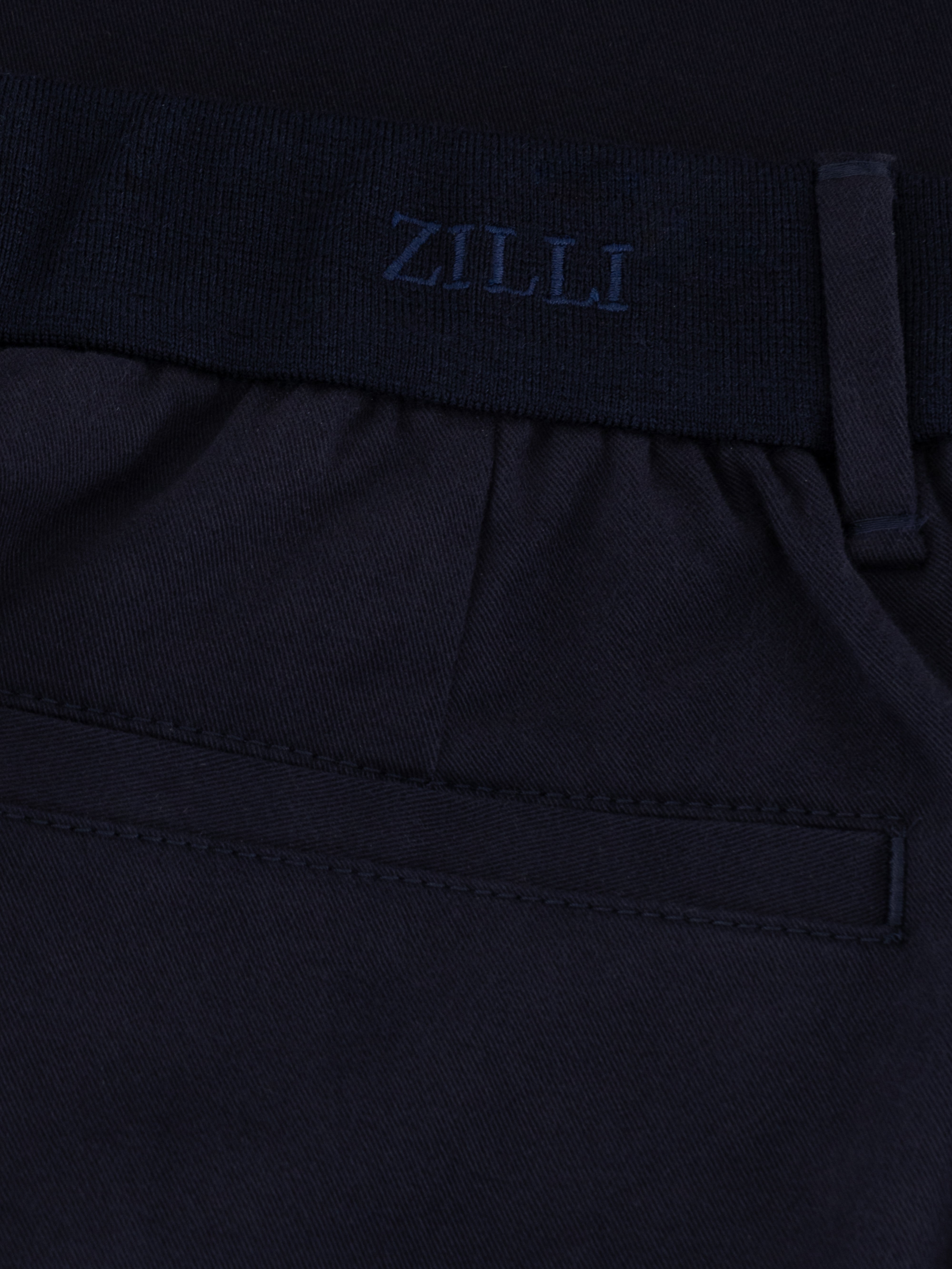 Trousers with Ribbed Elastic Waistband Blue Navy