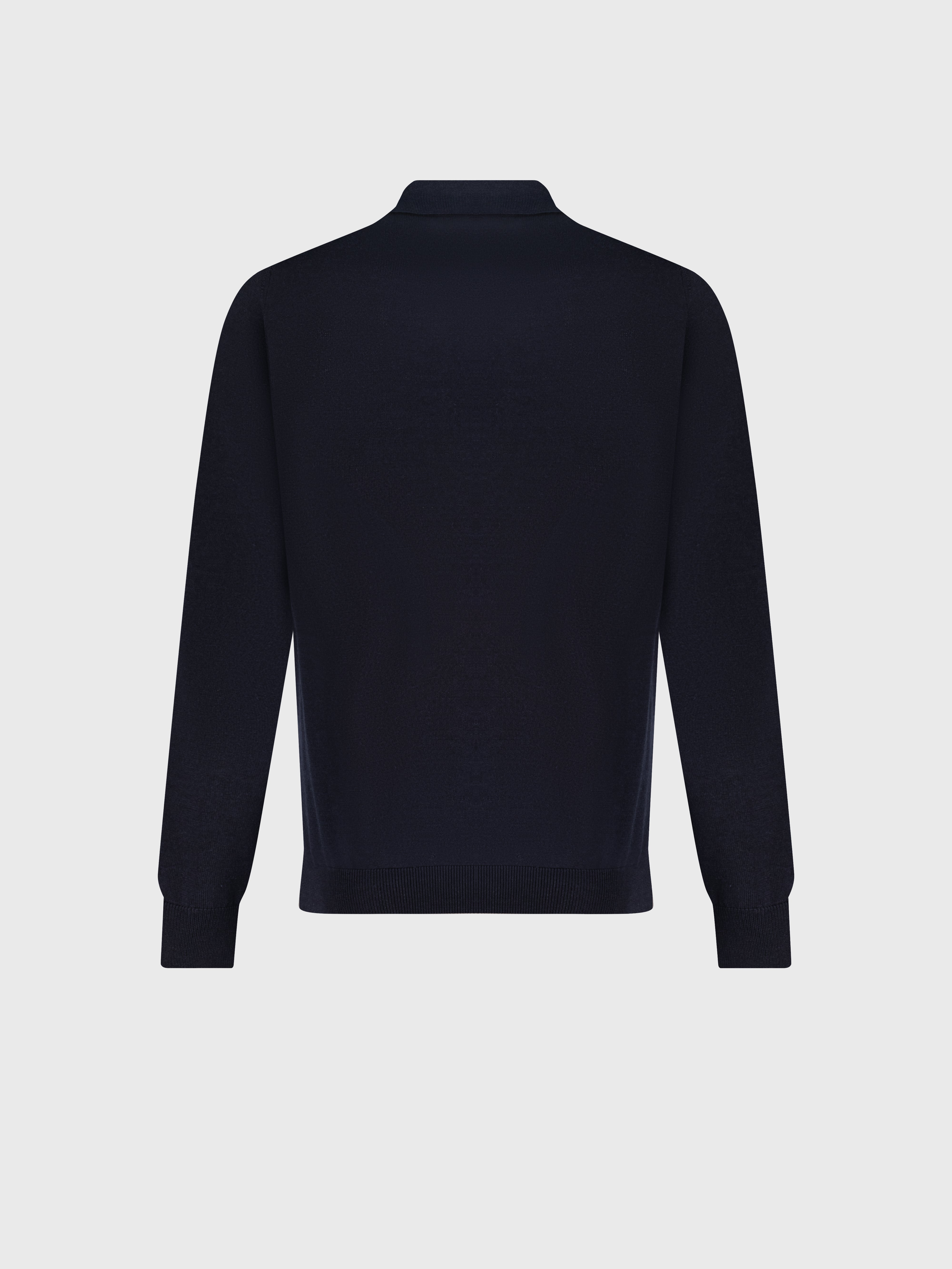 Поло на молнии с жаккардовыми поперечными полосками темно-темноморского цвета