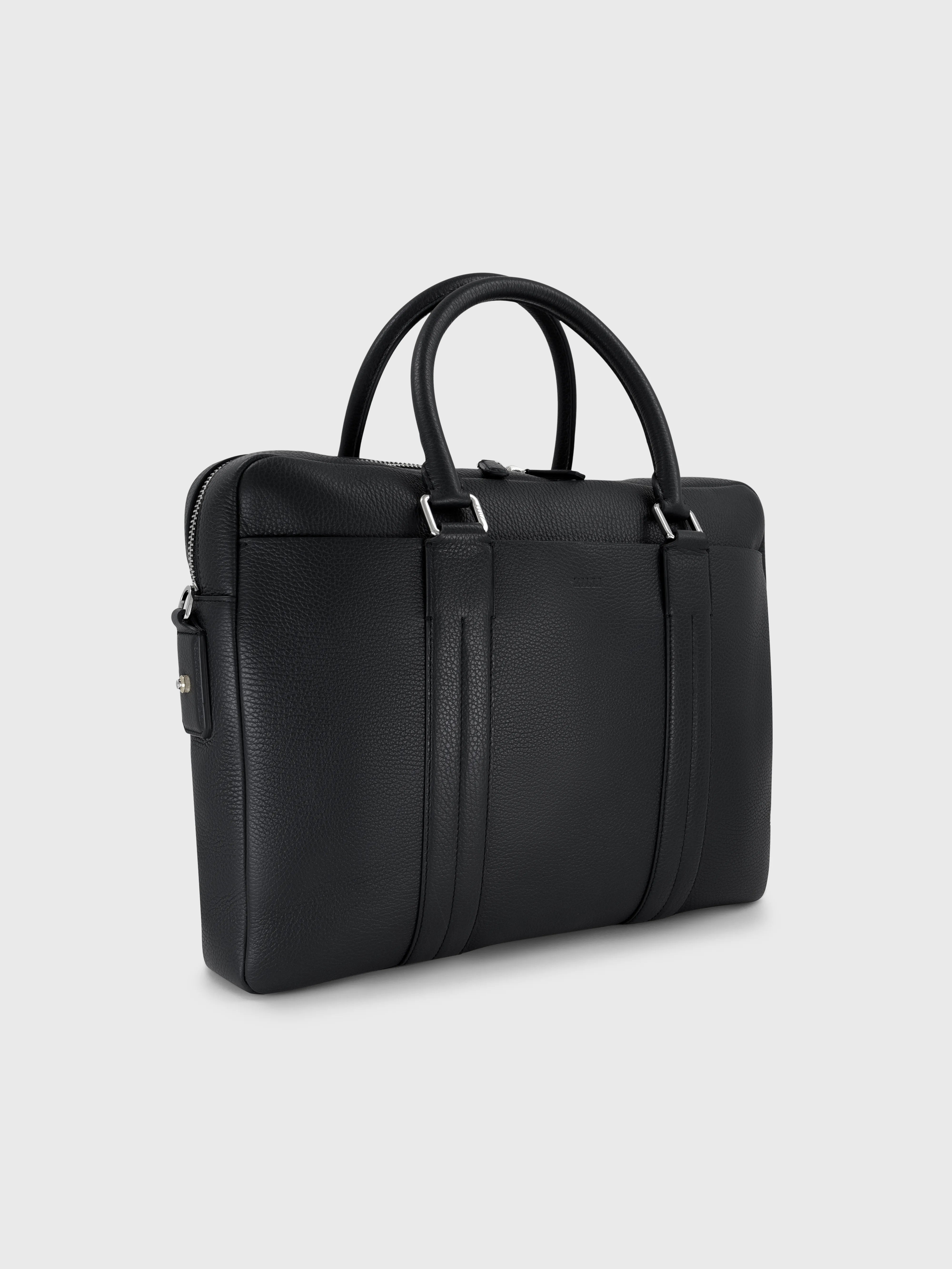 Чемодан из зернистой телячьей кожи - Черный