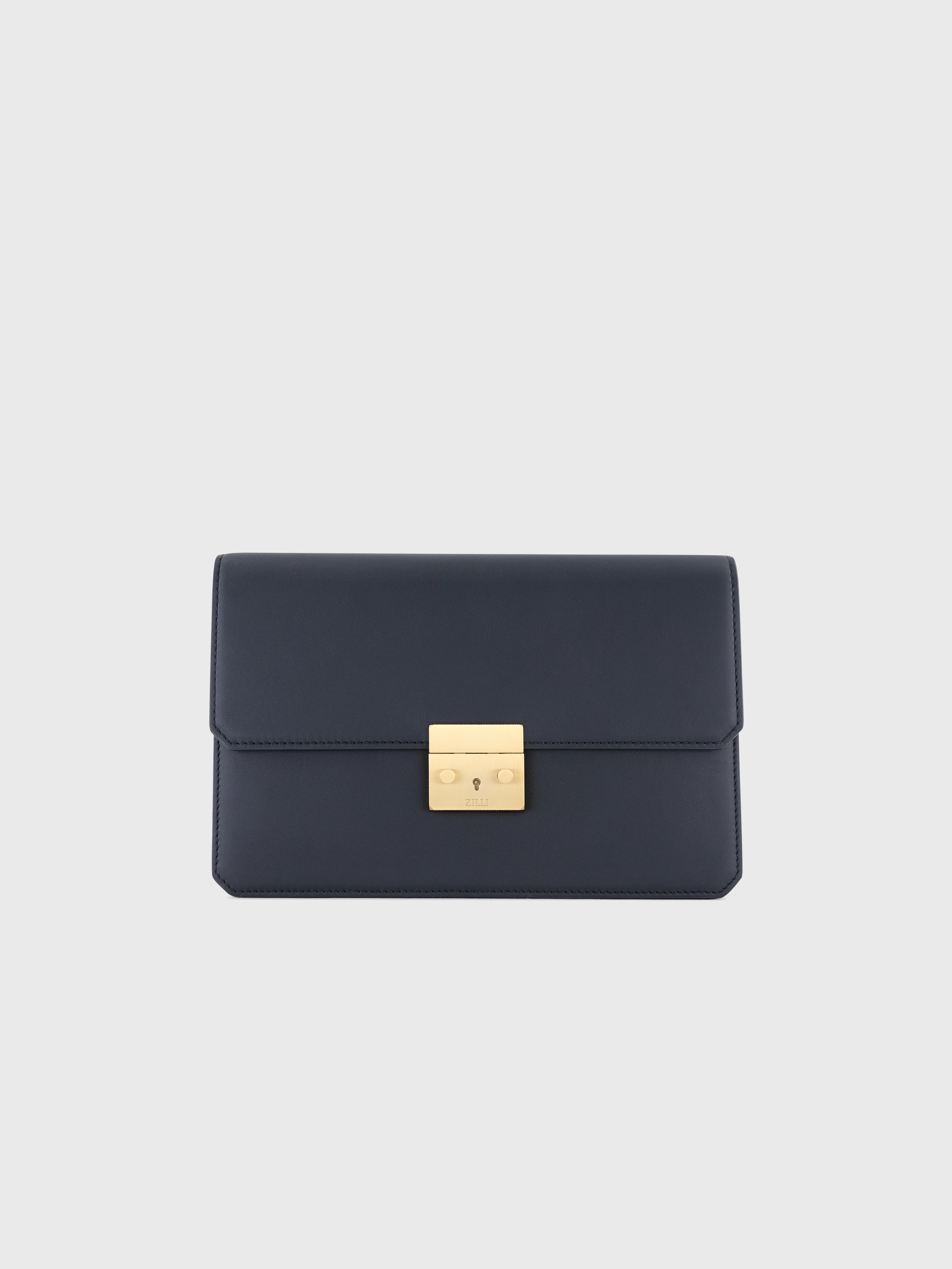 Calfskin Clutch Bag Blue Navy