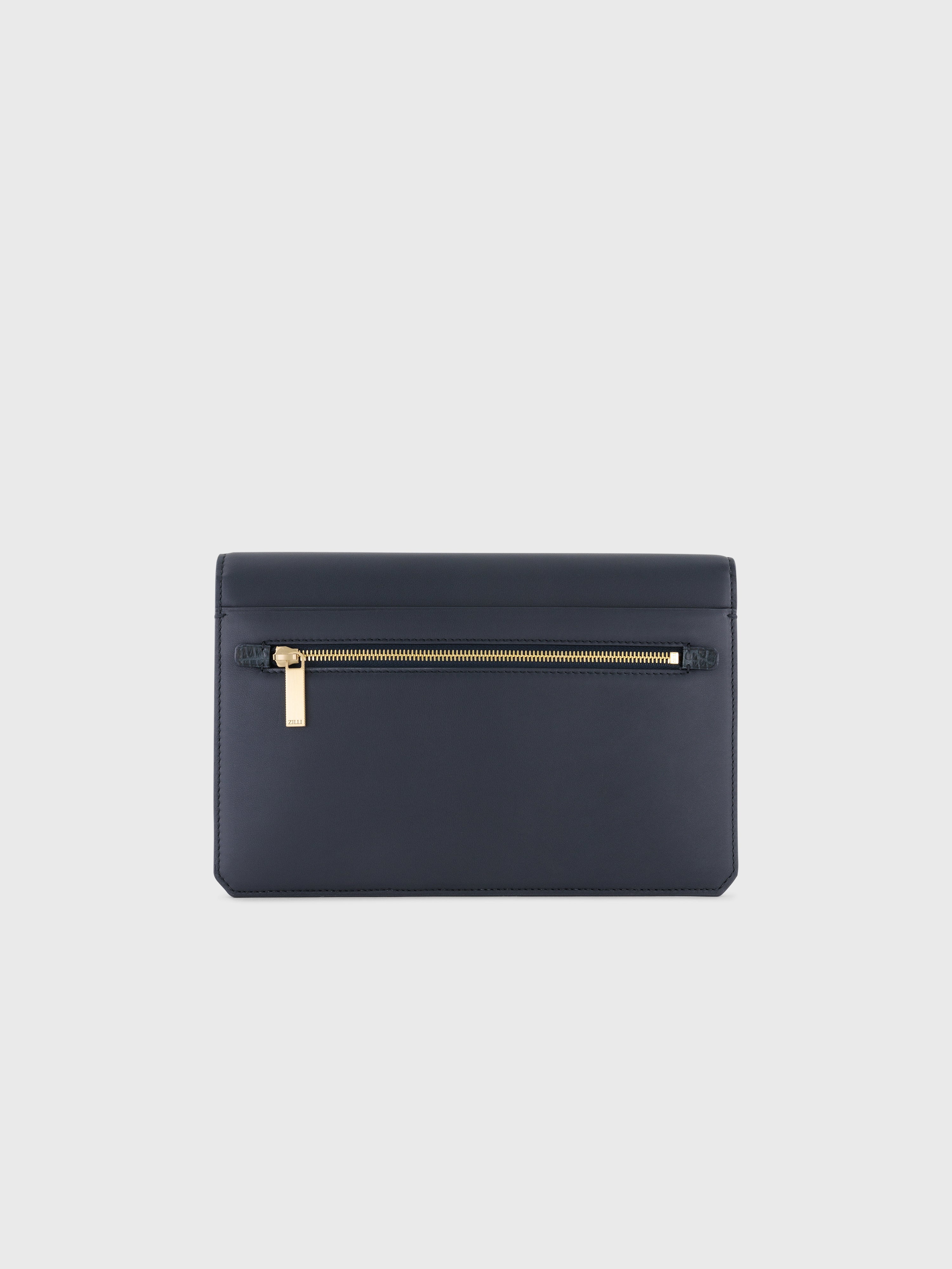 Calfskin Clutch Bag Blue Navy