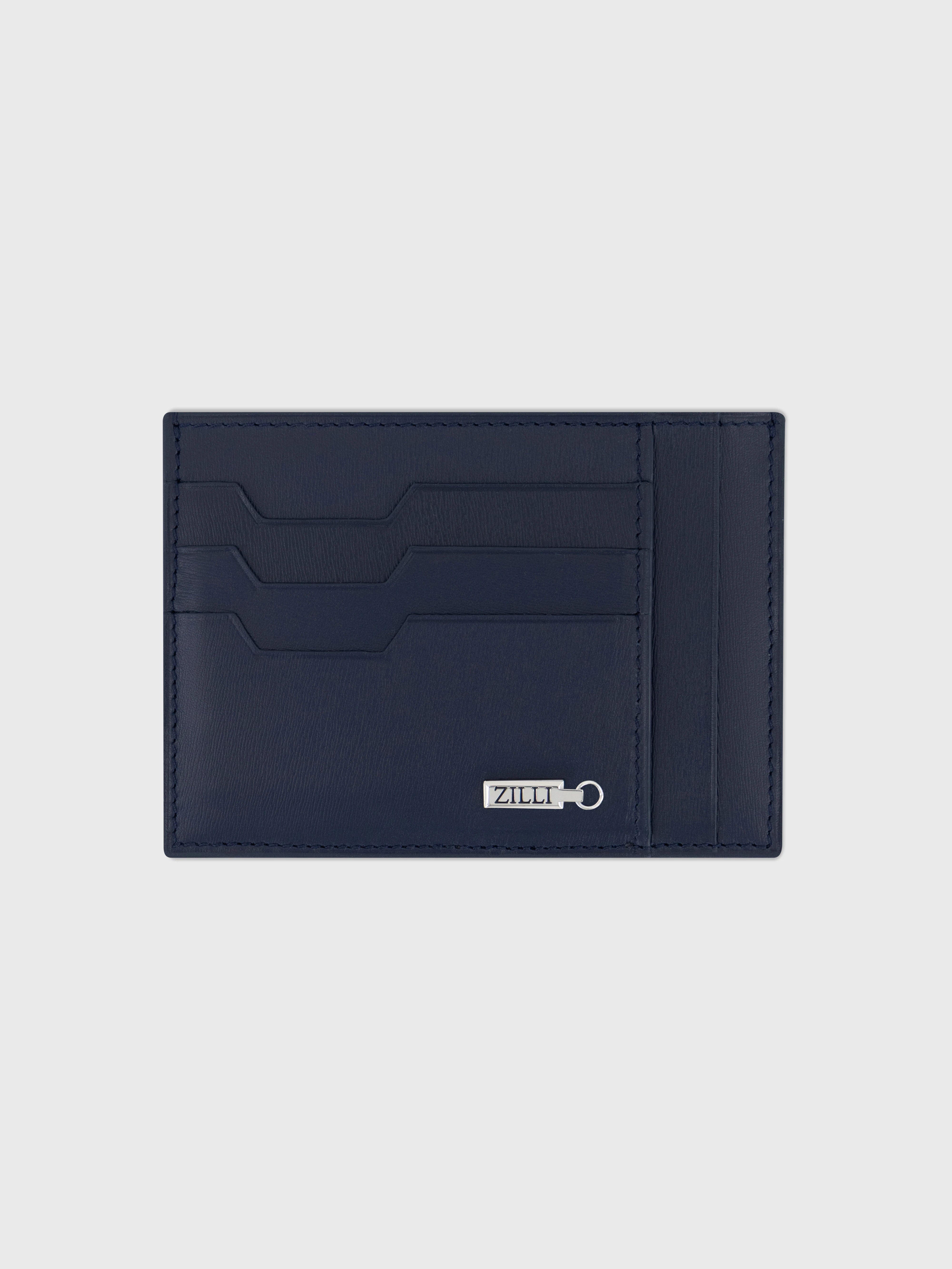 Palladium-Finish ZILLI Hardware Embellished Card Holder - Dark Navy