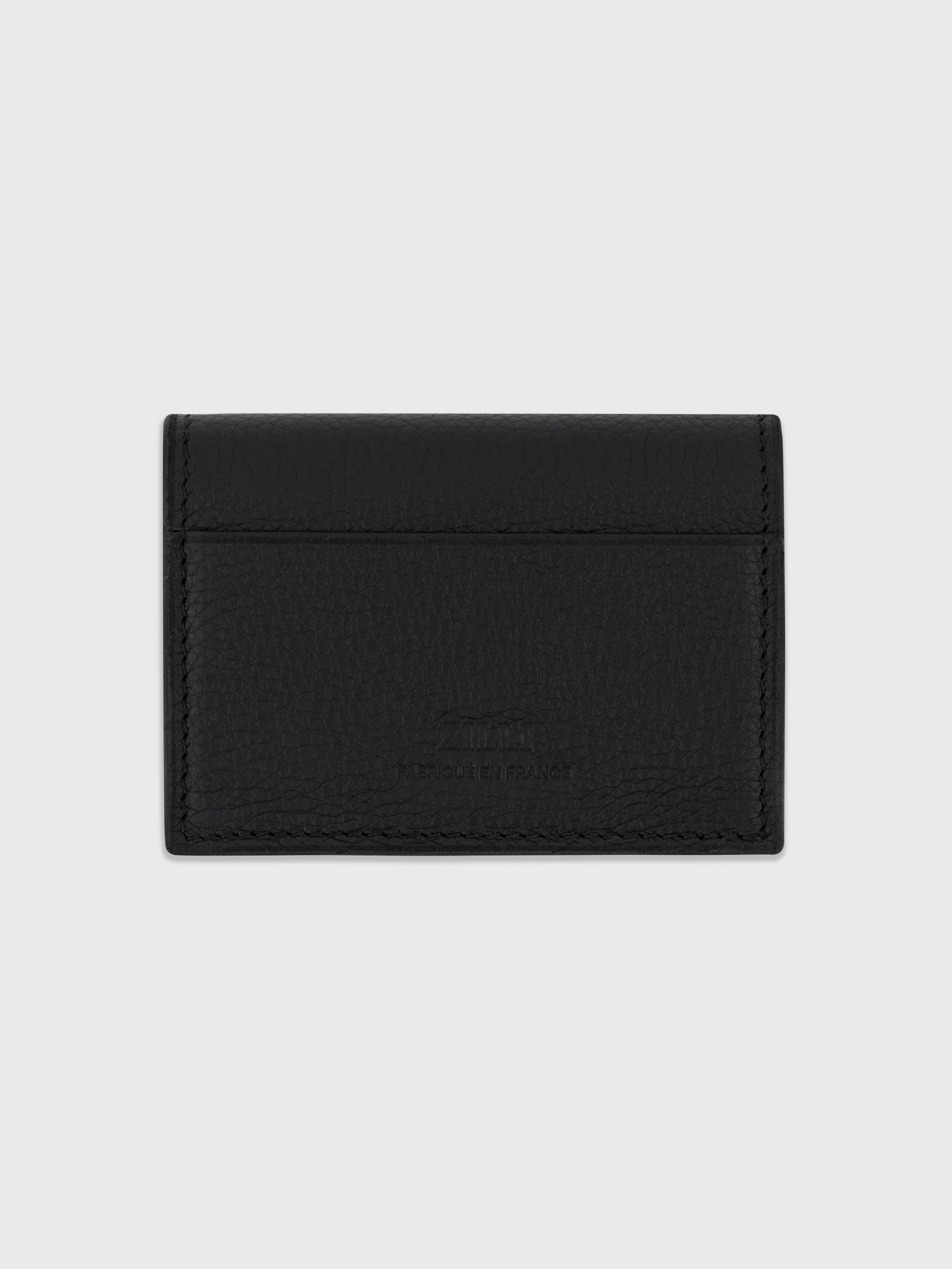 Держатель для карт ZILLI, украшенный фурнитурой - Черный