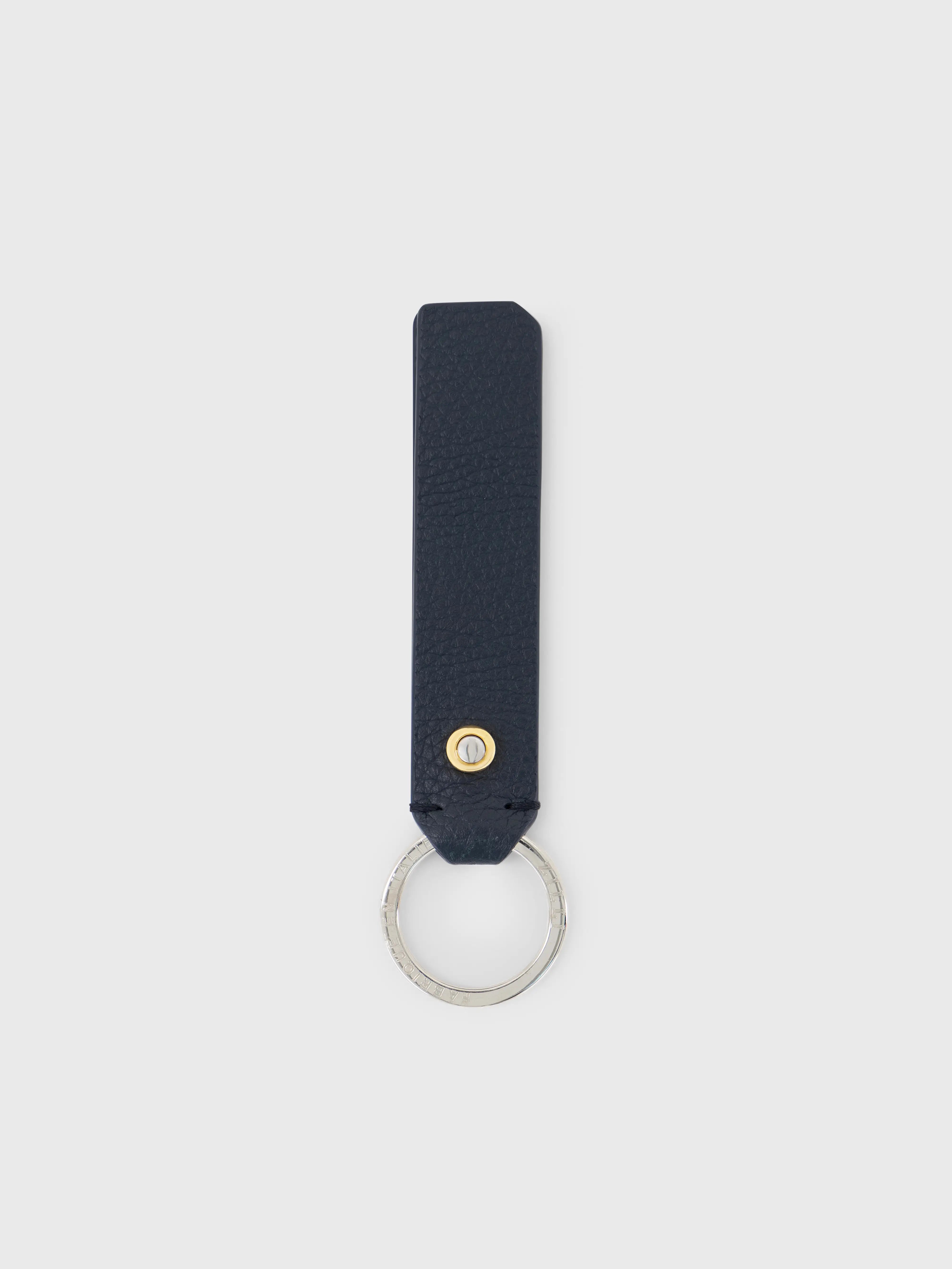 100% Calfskin Keychain - Navy Blue