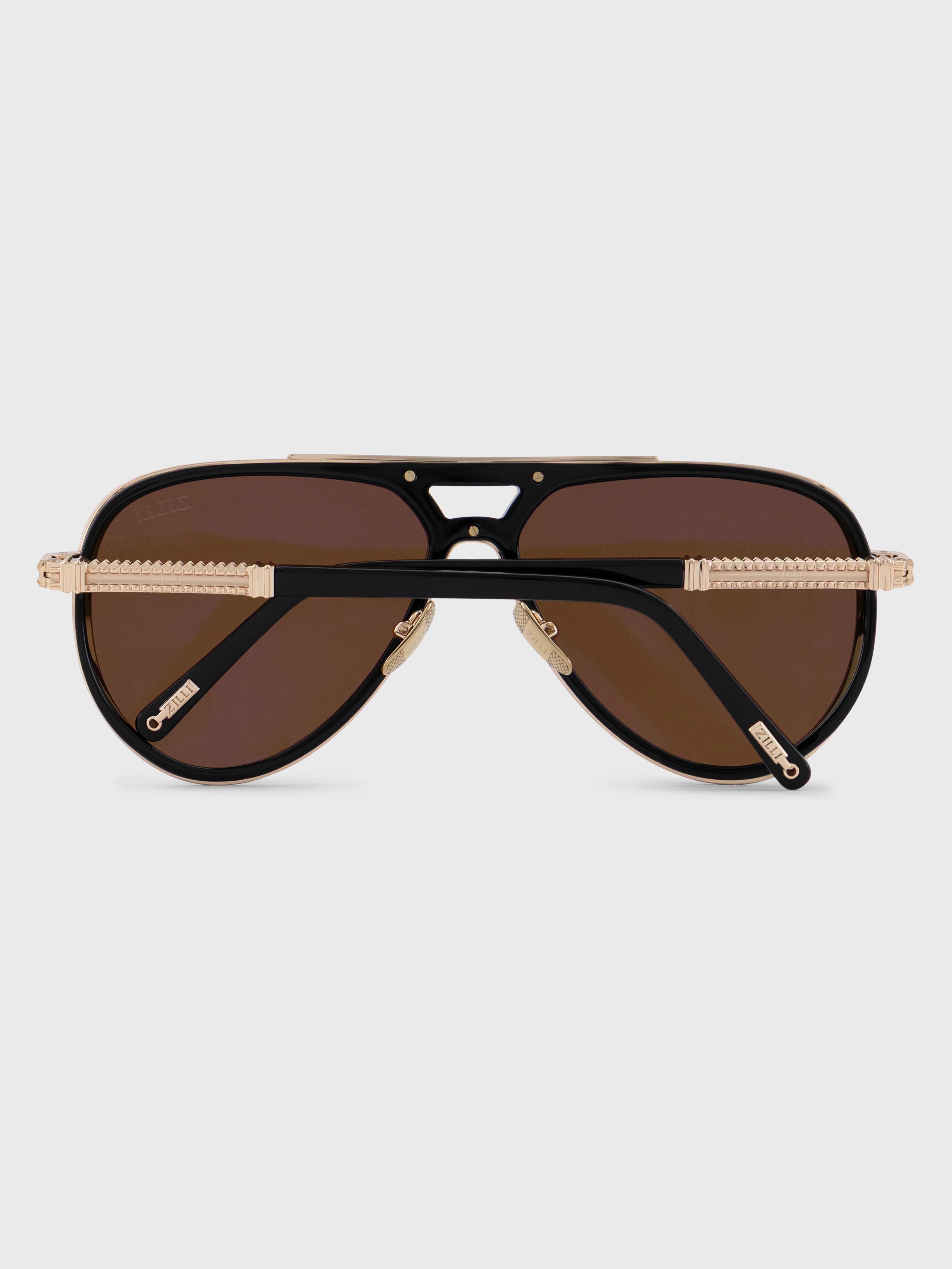 Gradient Aviator Sunglasses - Brown Lenses