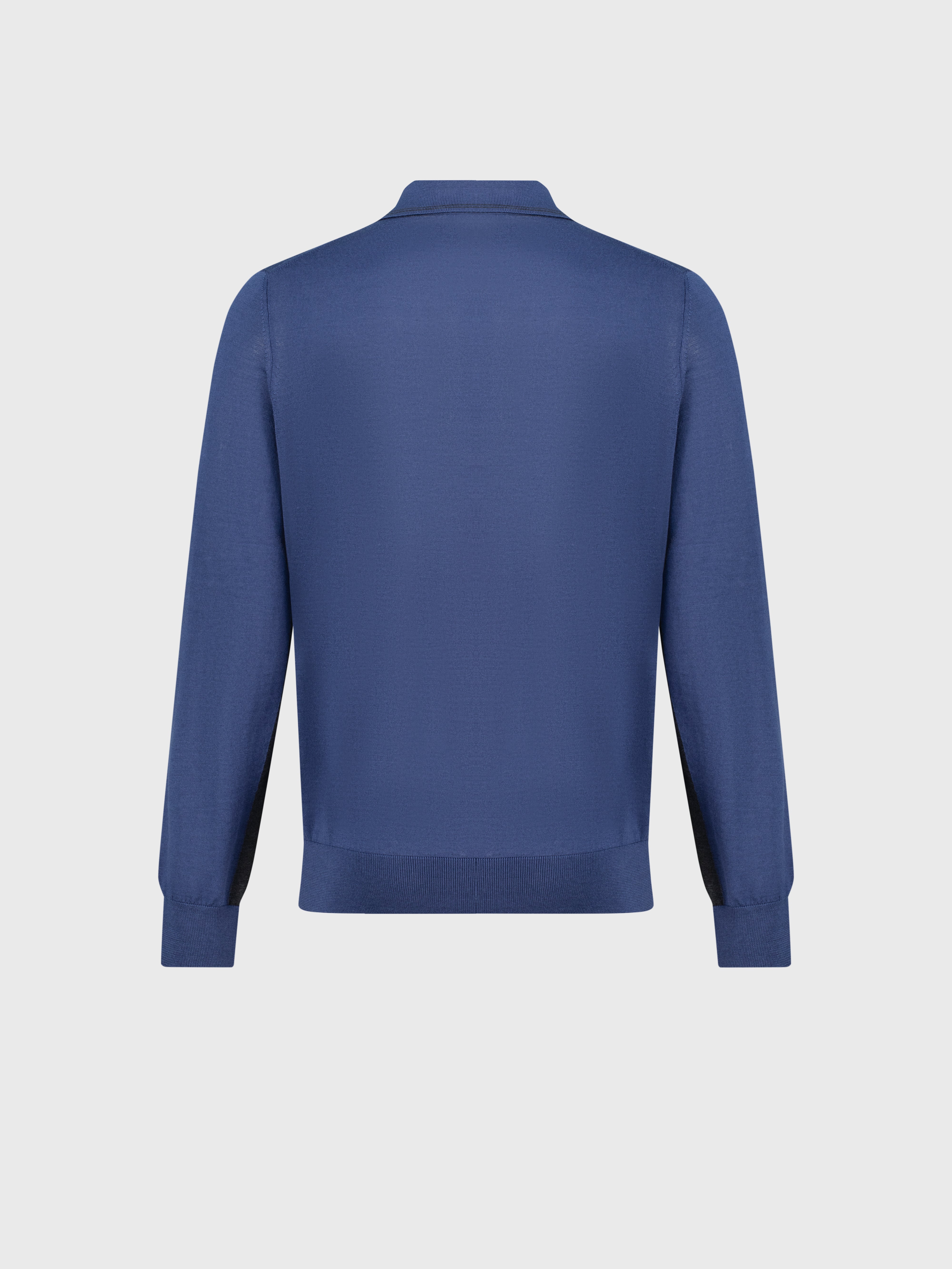 Рубашка-поло с длинным рукавом и вышивкой эмблемы грифона дымчато-голубая