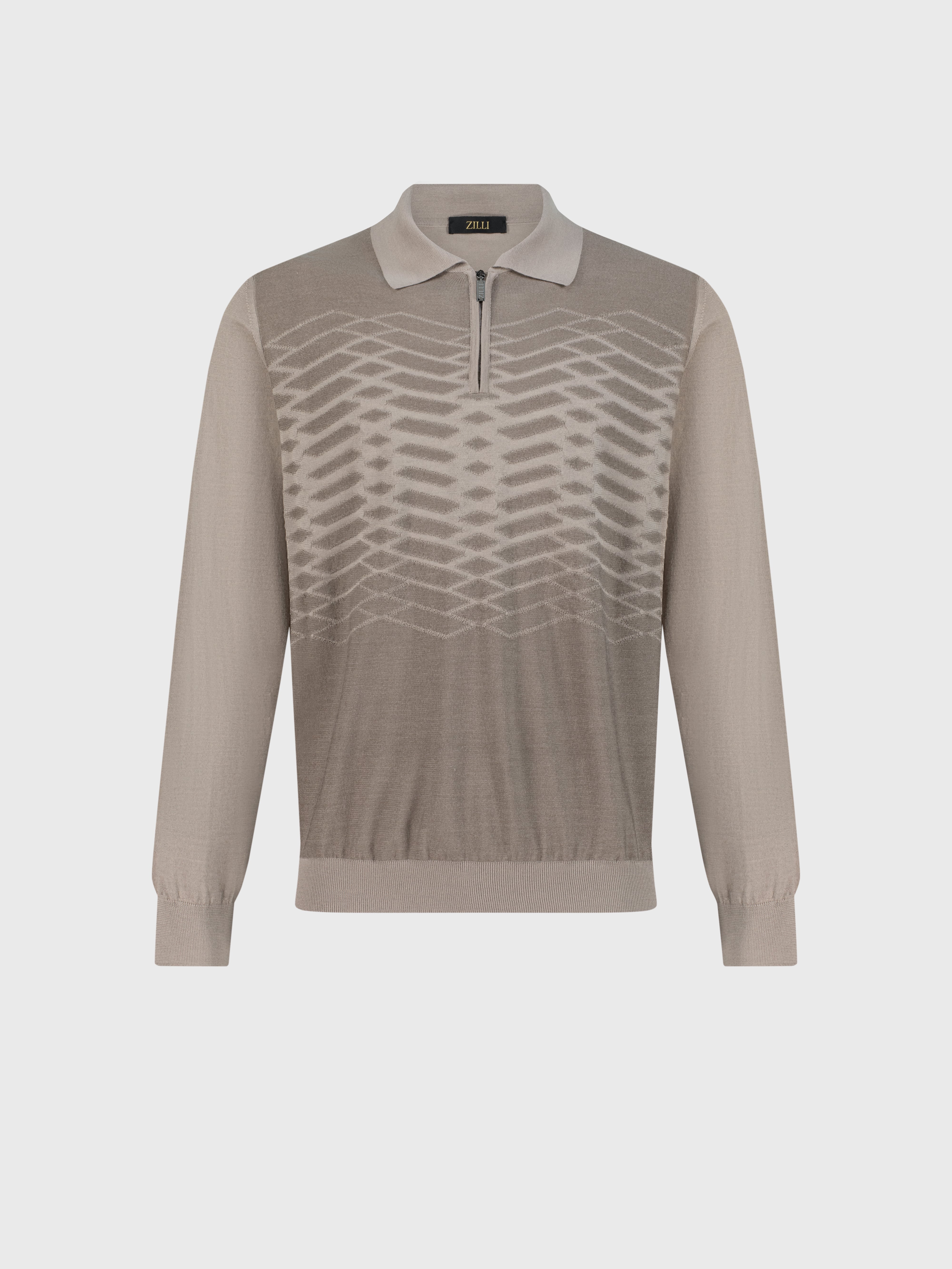 Knit Sweater with Textured Pattern Blonde Fawn