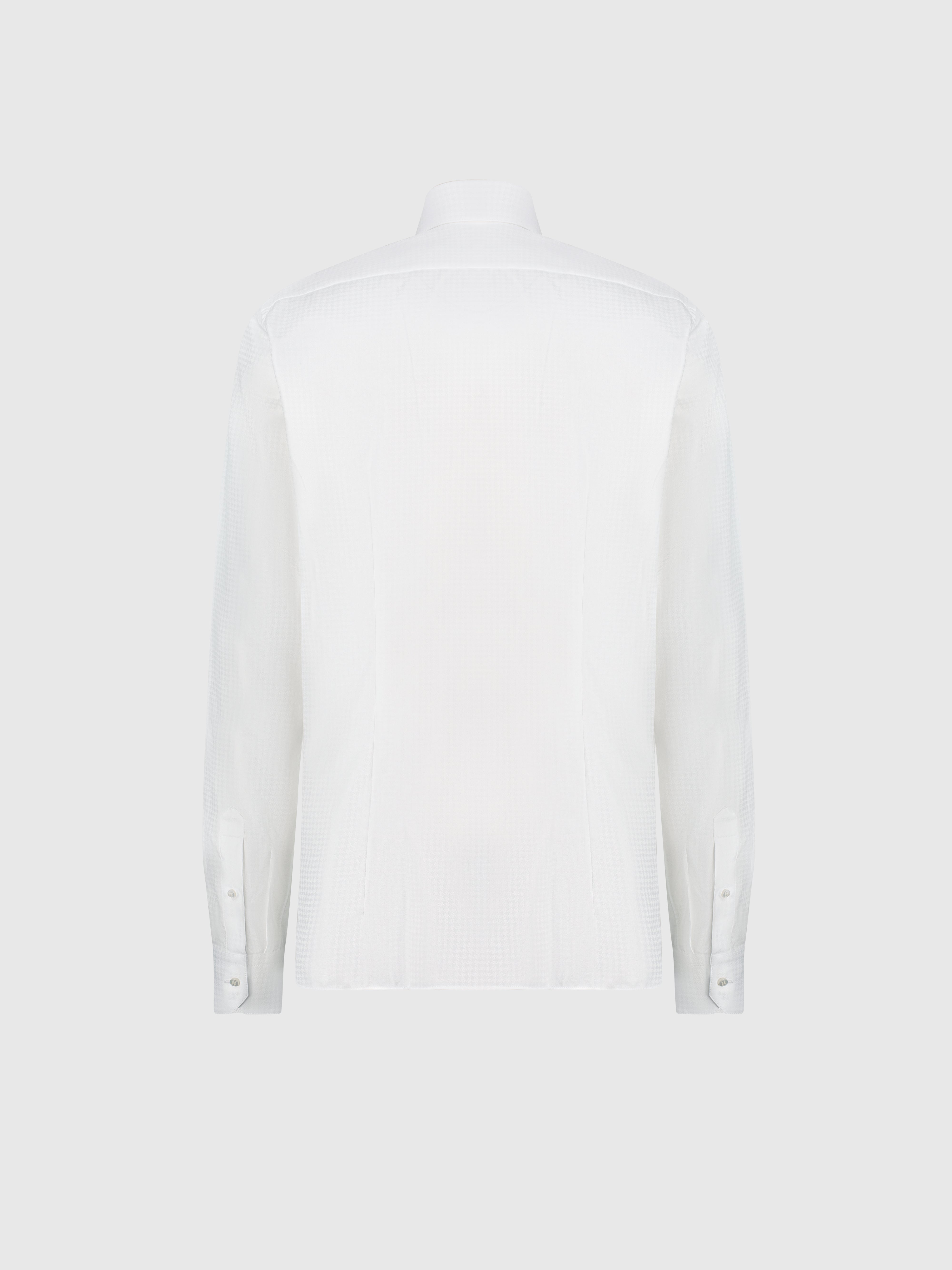 Рубашка с узором "хаундстаут" белая