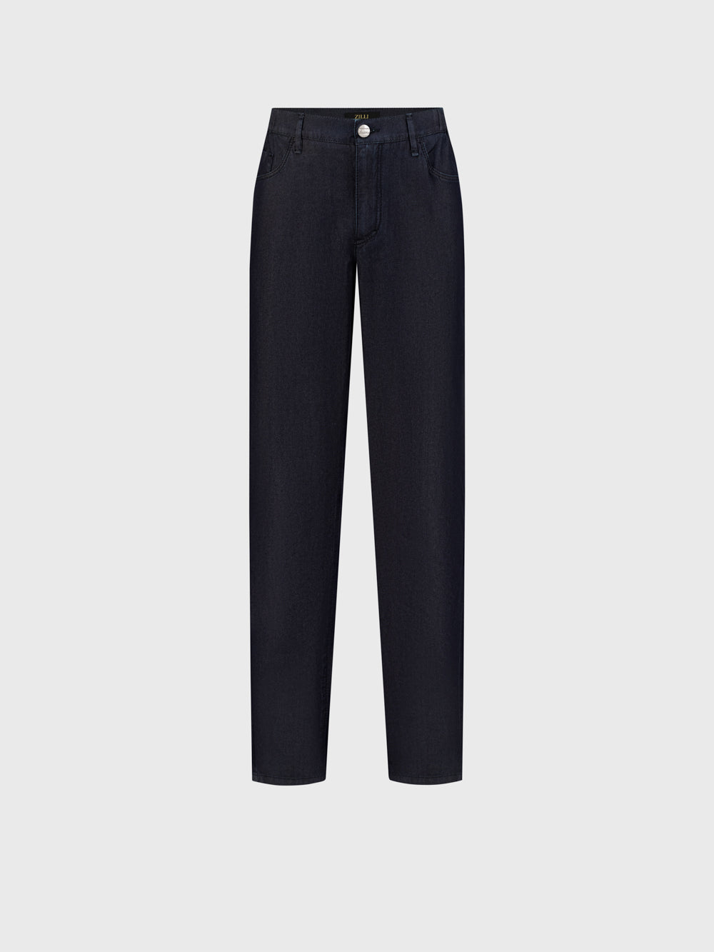 Hybrid Fit "Big Lion" Embroidery Denim Cotton Trousers - Blue Navy
