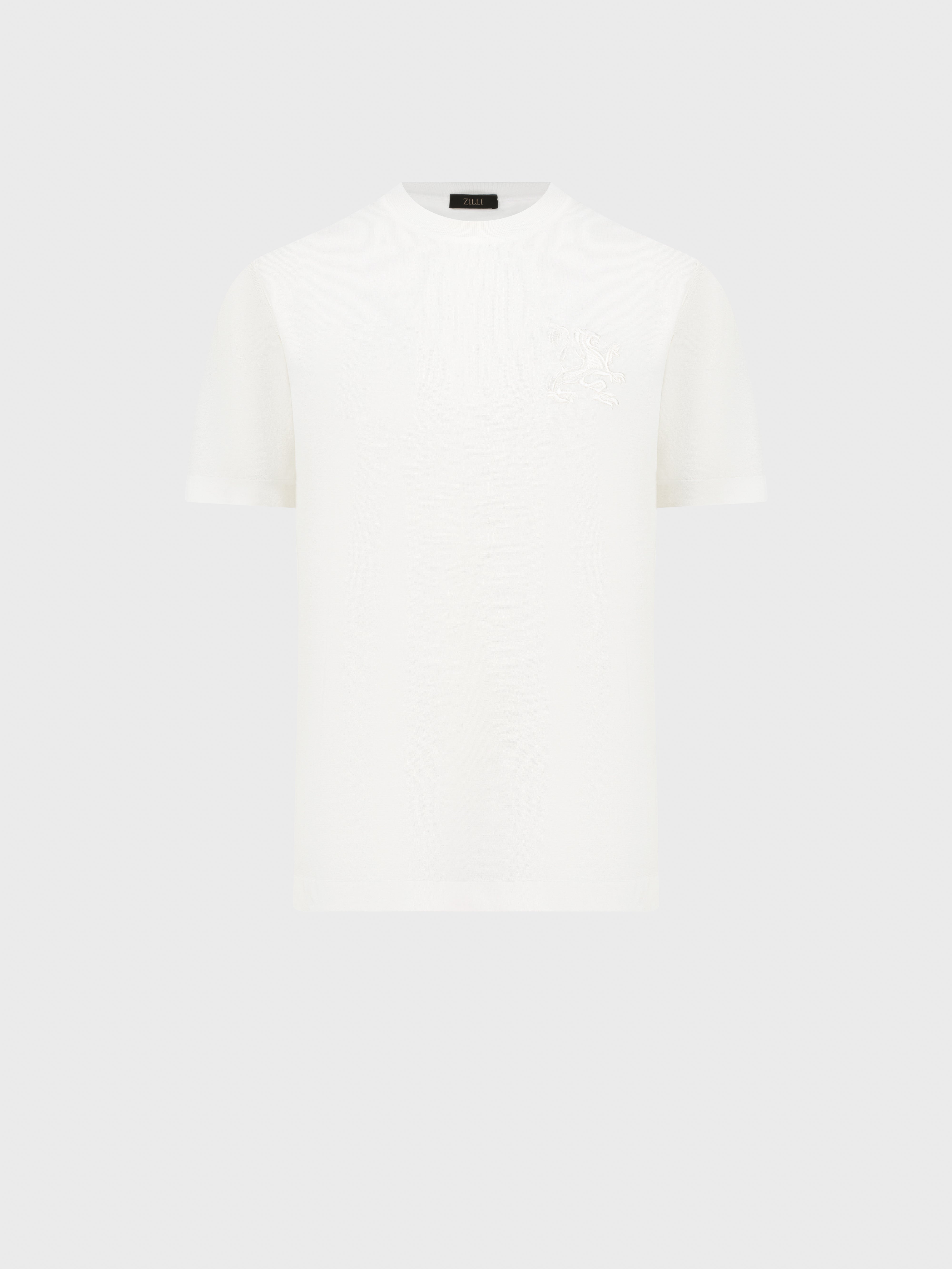 "Big Lion" Piquet Cotton Shirt - Natural White