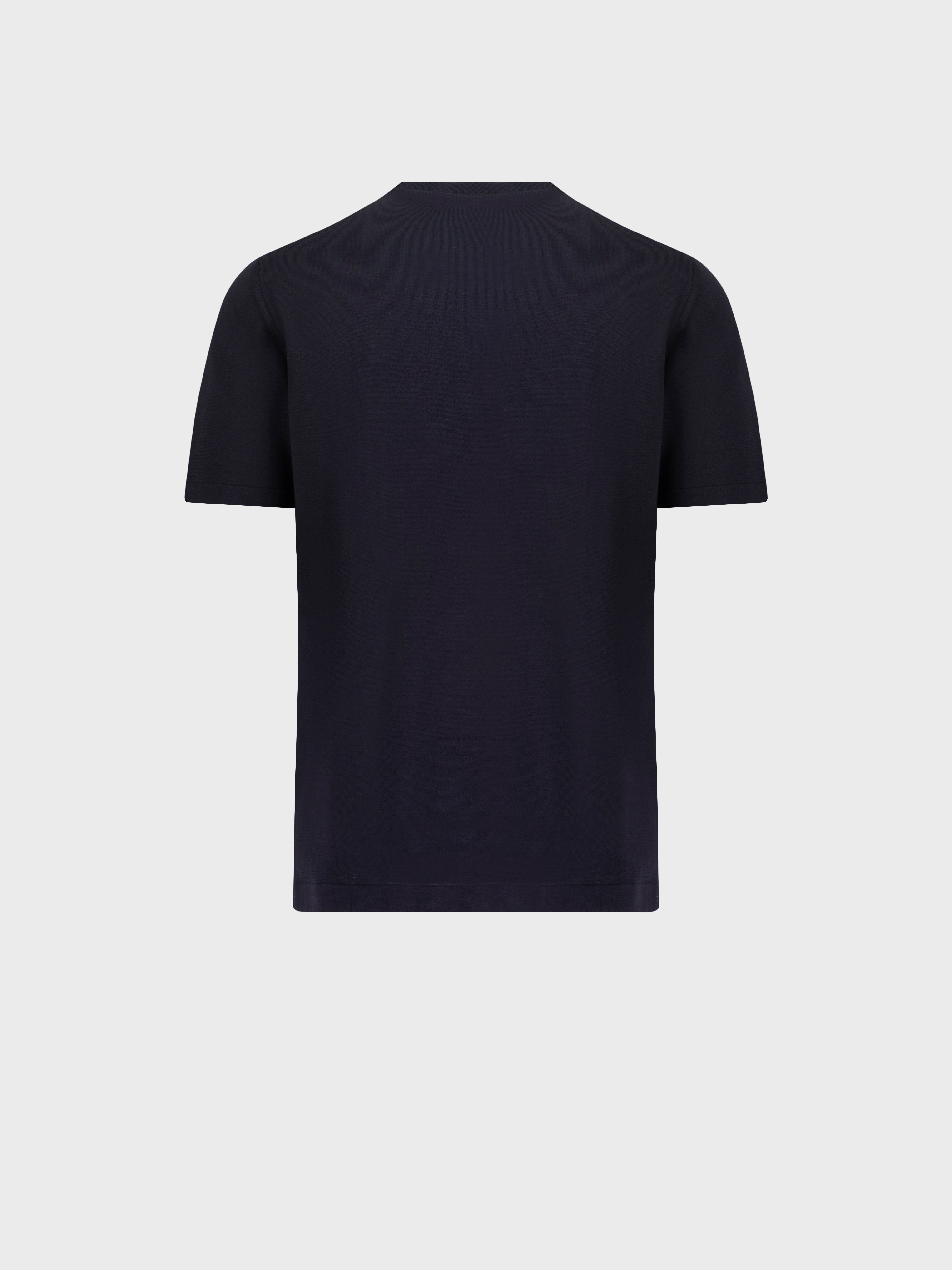 "Big Lion" Piquet Cotton Shirt - Blue Navy