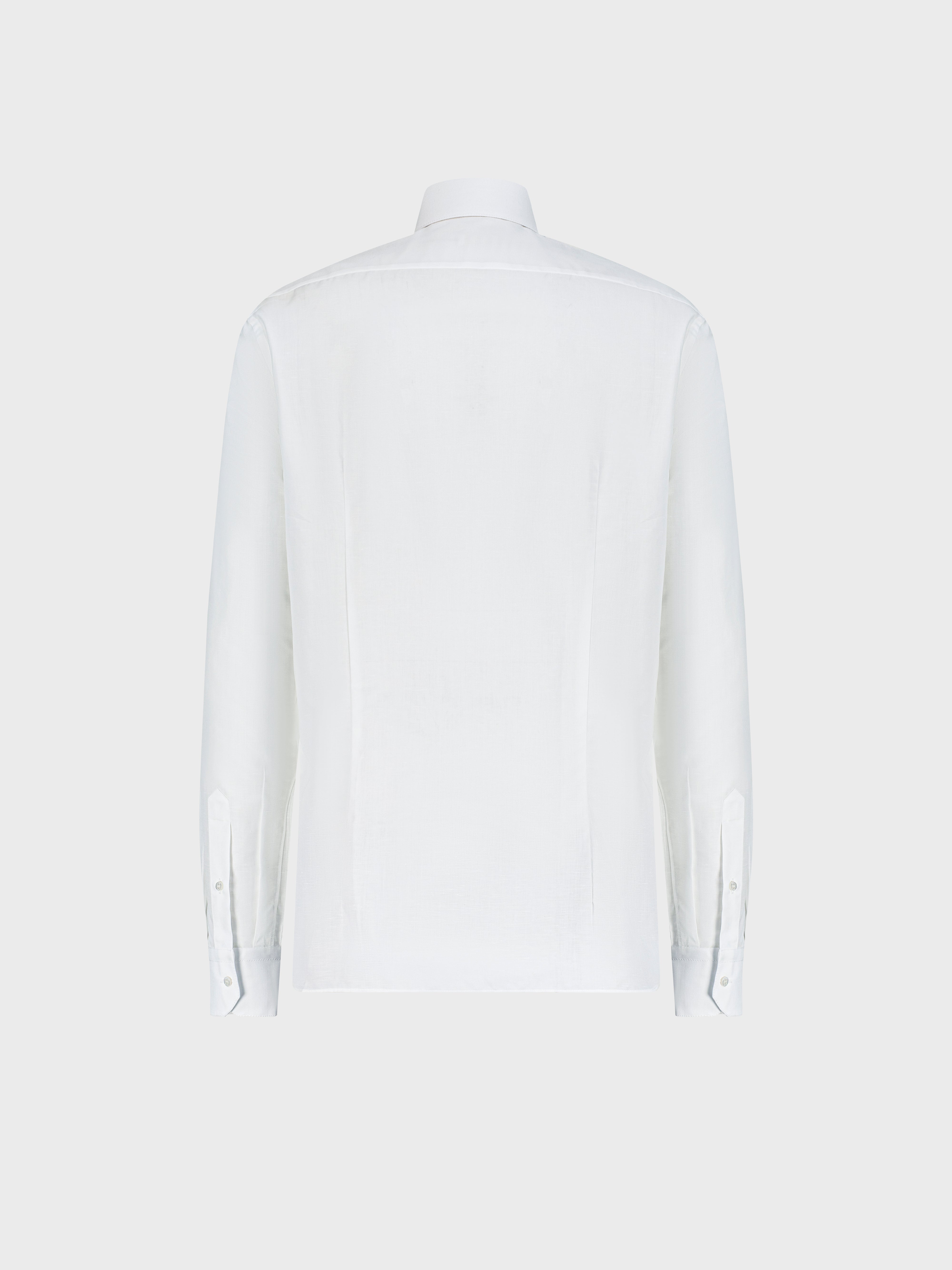 Рубашка из хлопка и льна с одной строчкой - Белый