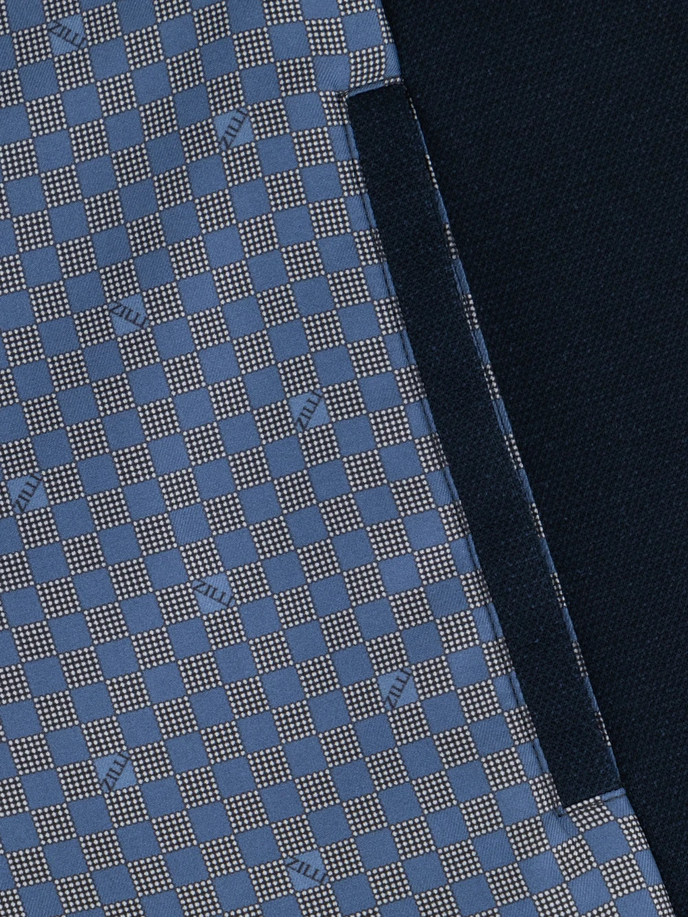 Single-Stitched Collar Silk and Cotton Bomber Jacket - Blue Navy