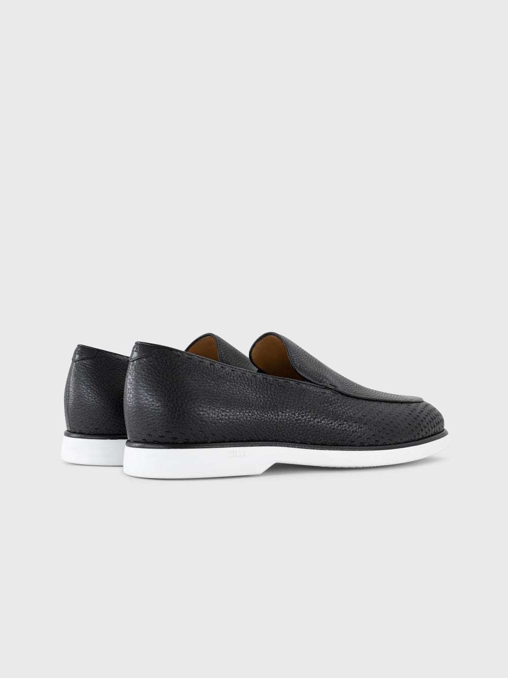 Leather Slip-On Loafers - Black