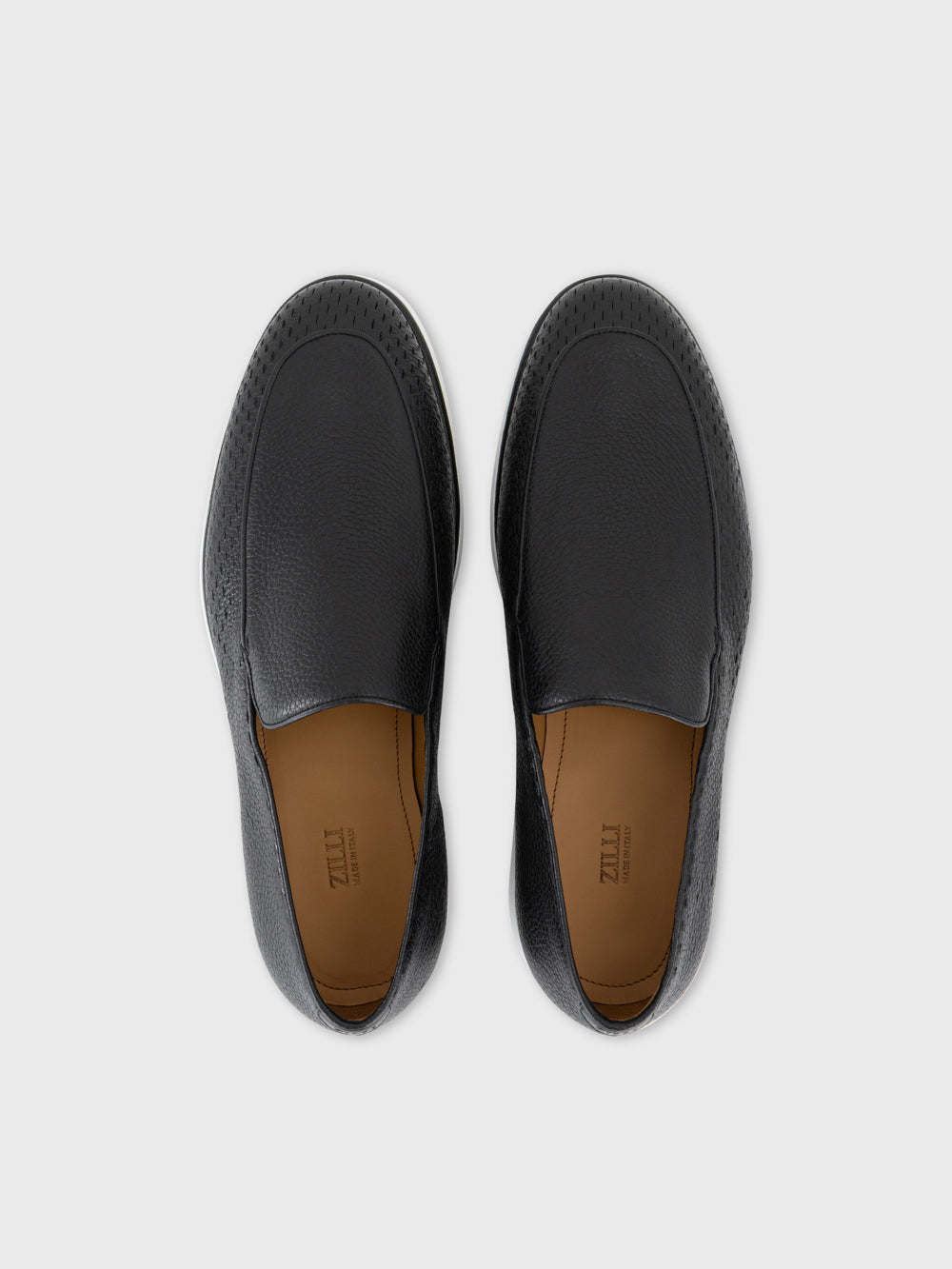 Leather Slip-On Loafers - Black