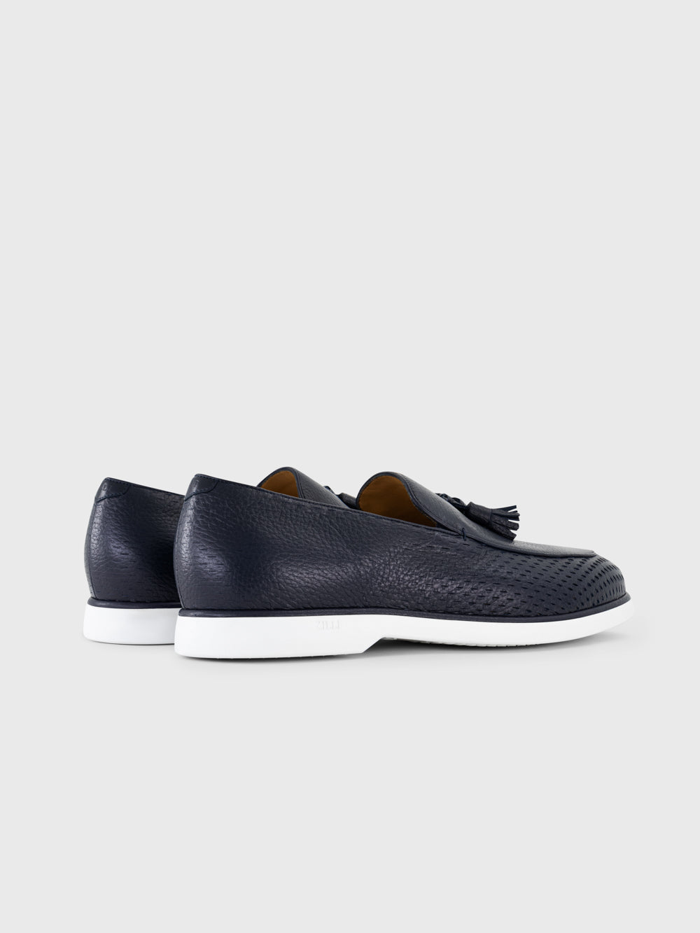 Leather Slip-On Loafers - Dark Navy