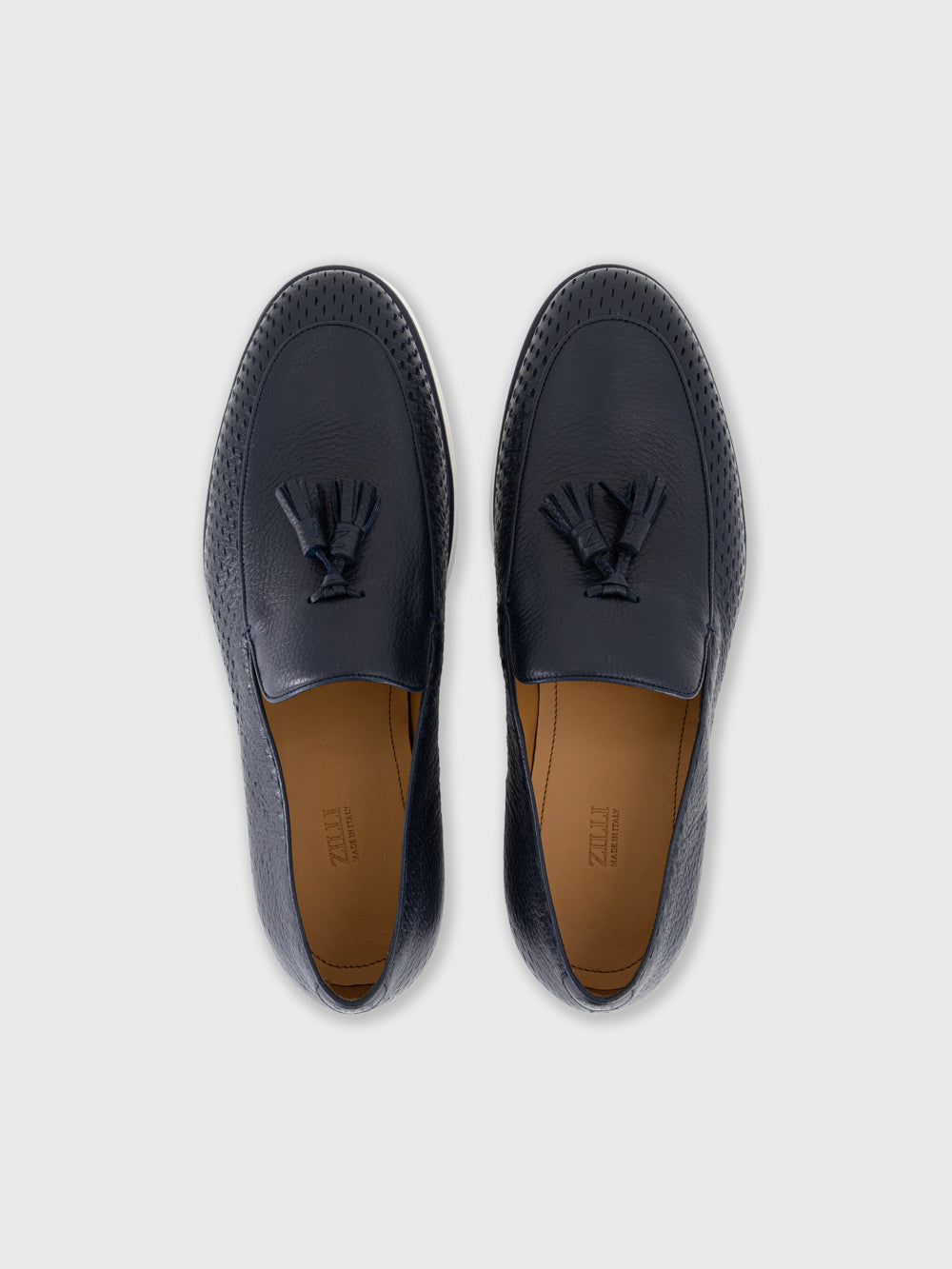 Leather Slip-On Loafers - Dark Navy