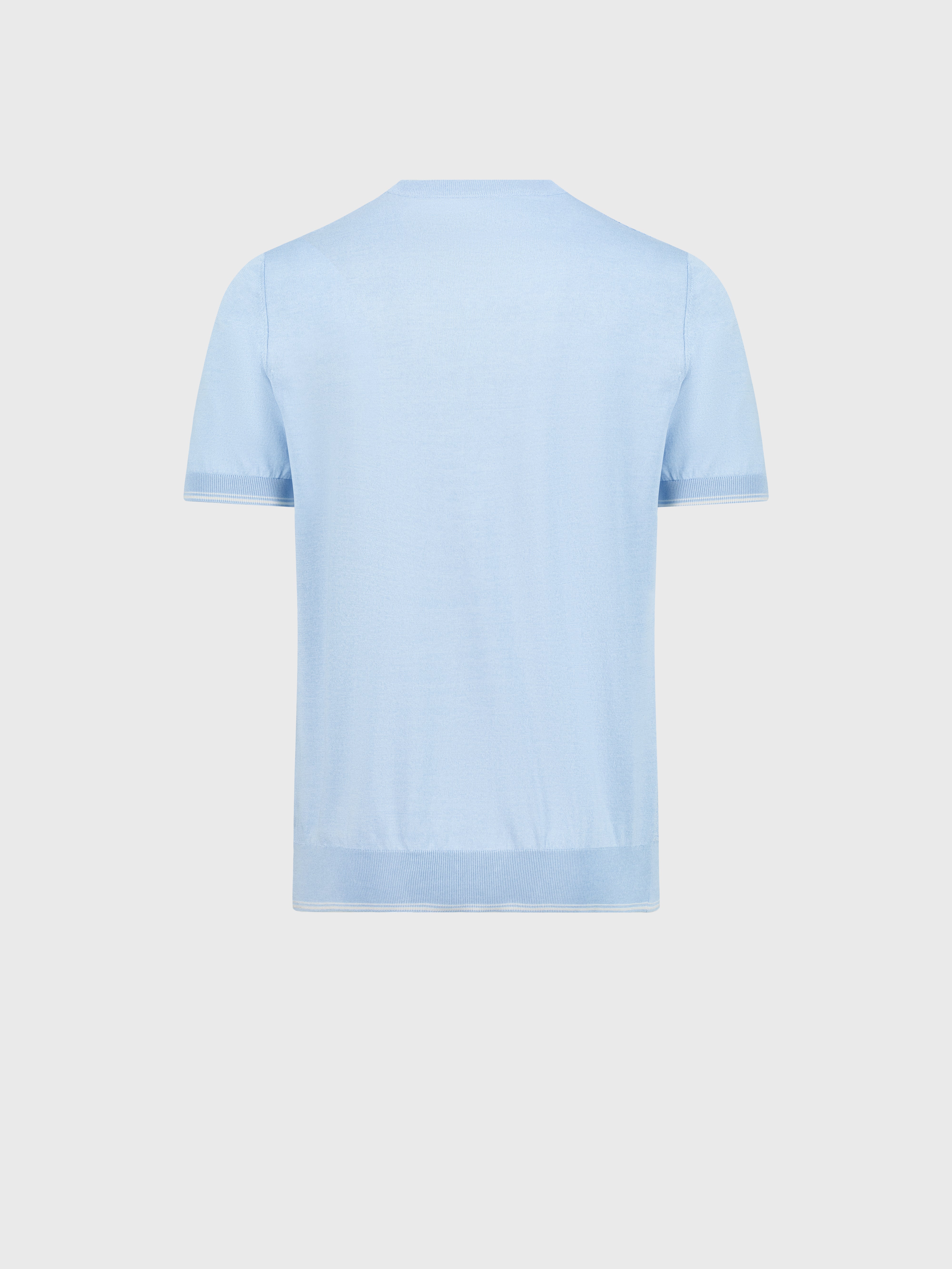 "Basket" Silk and Cotton Knit Shirt - Oxford Blue