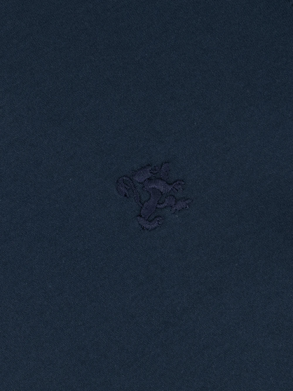 "ZILLI Club Lion" Embroidery Cotton Shirt - Blue Navy