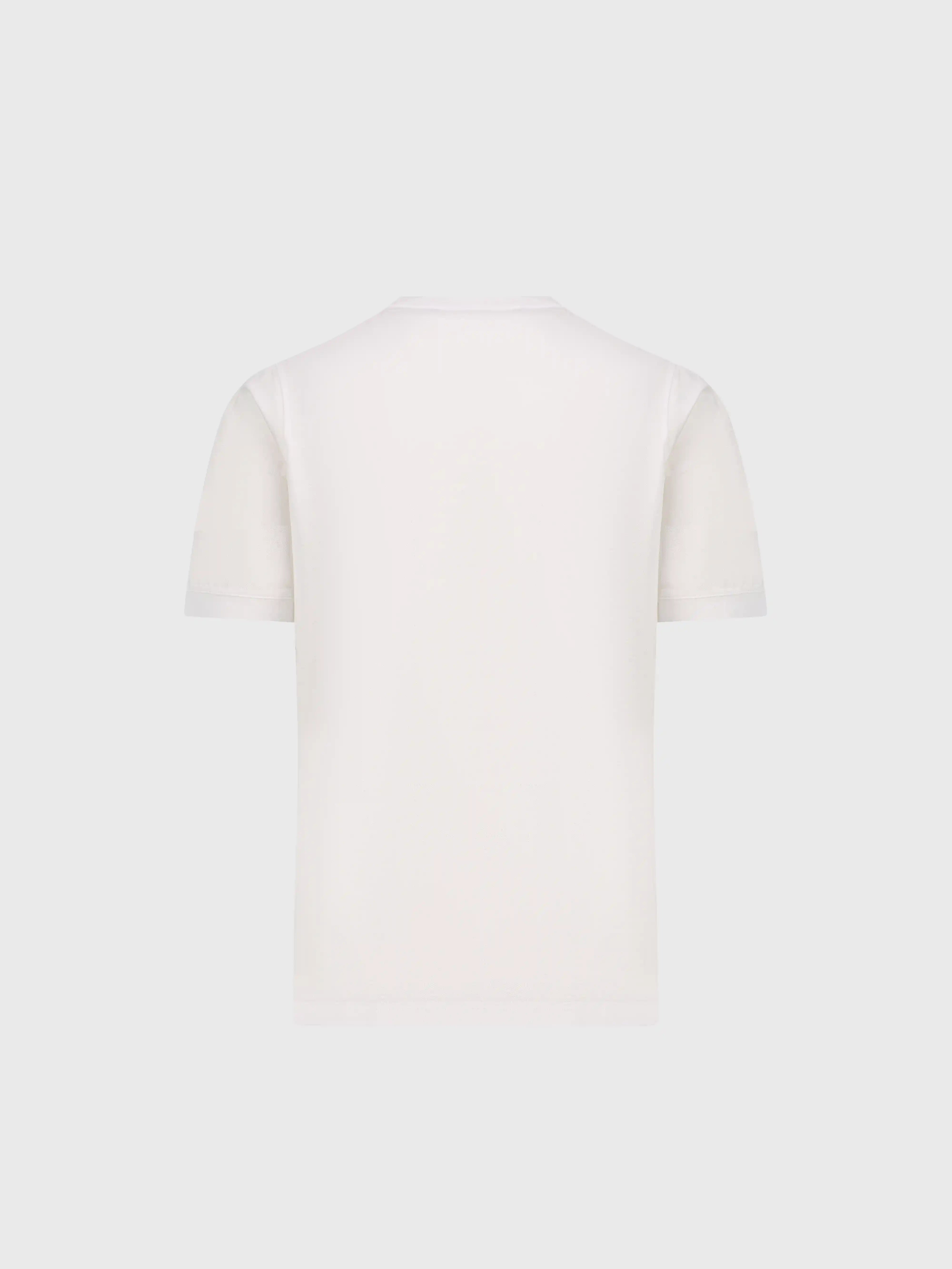 "ZILLI Crest" Embroidery Cotton T-Shirt - White