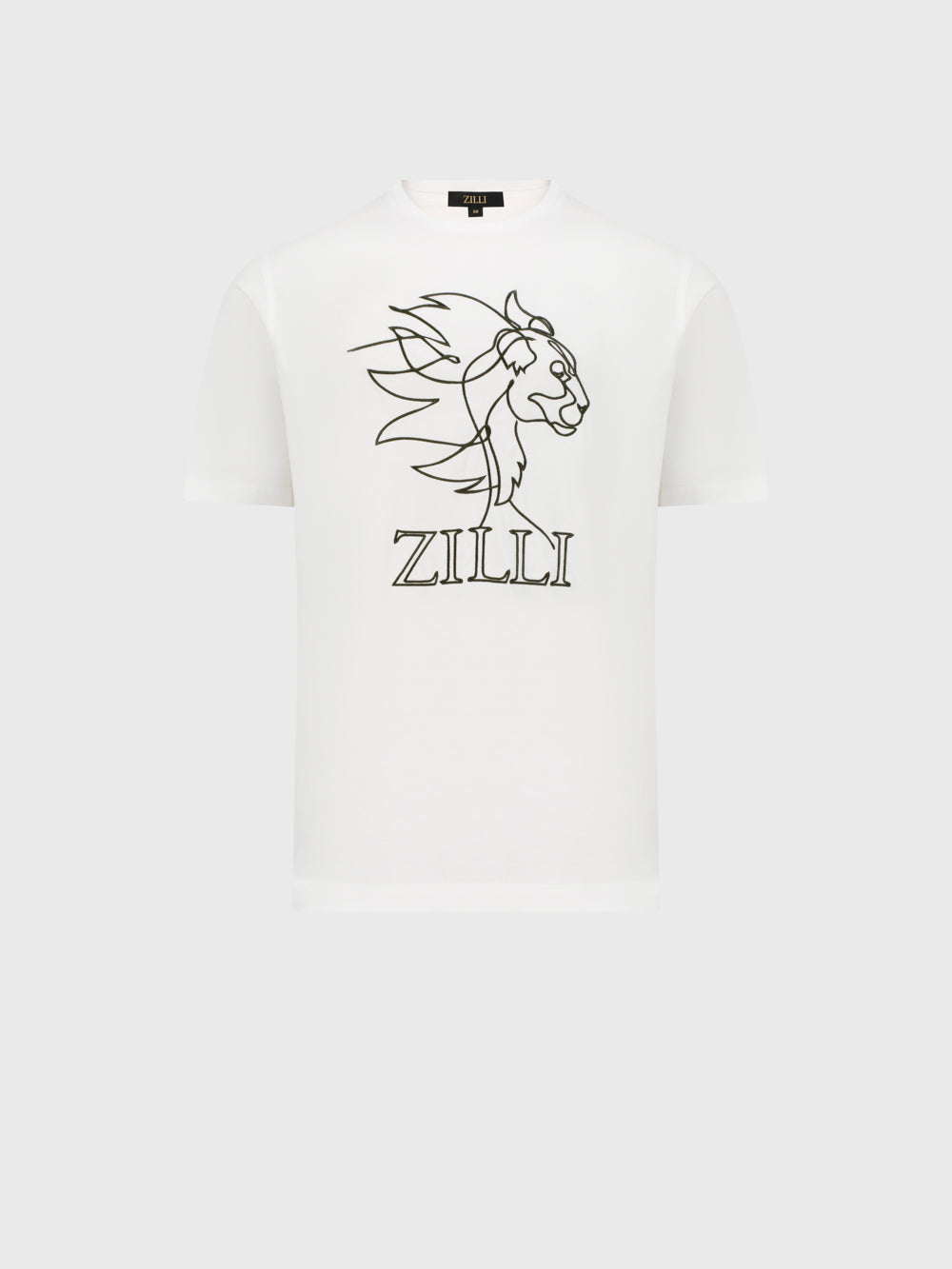 ZILLI "Big Lion" Embroidery Cotton T-Shirt - White
