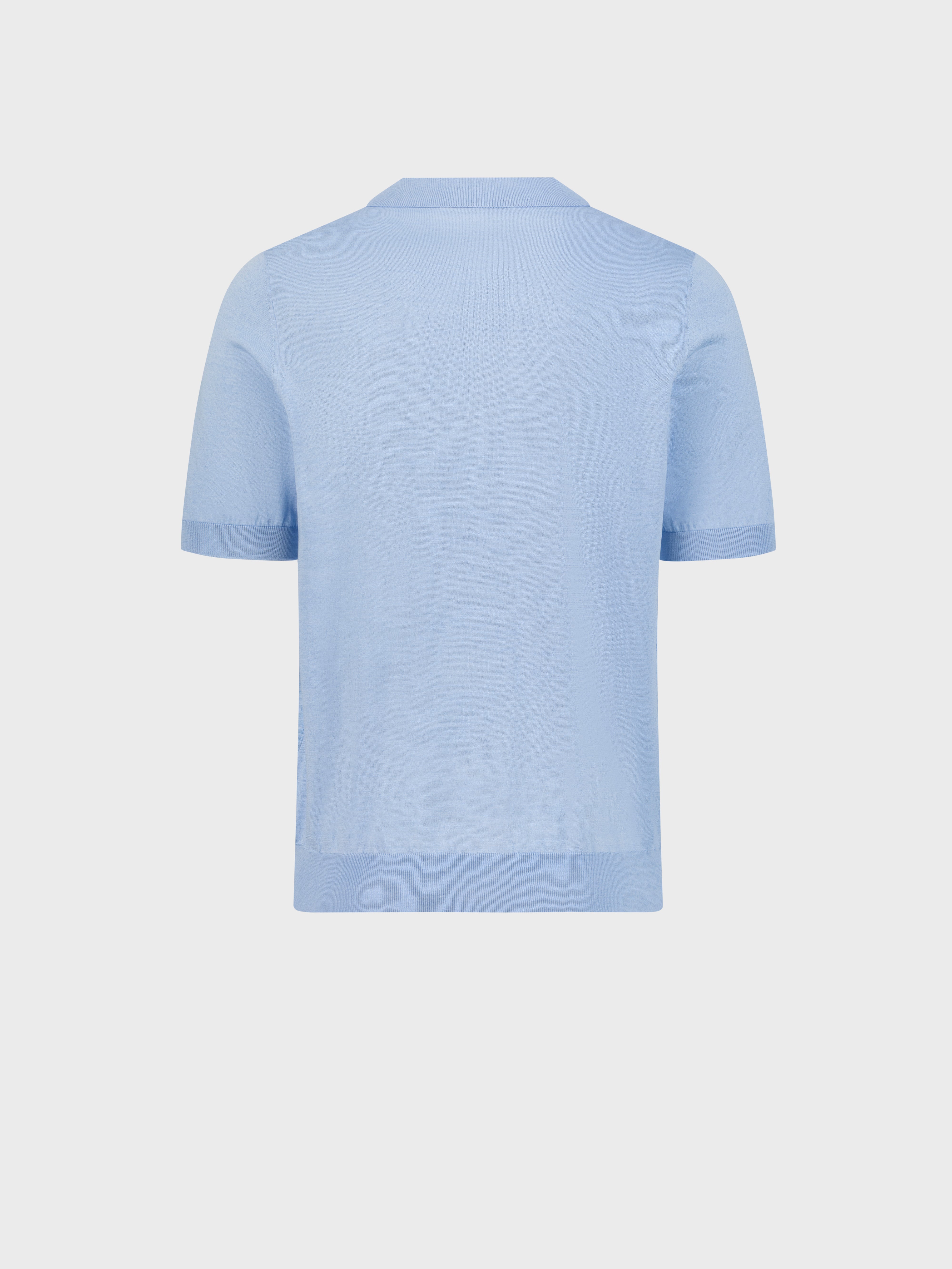 Поло из шелка и хлопка - Оксфордский синий