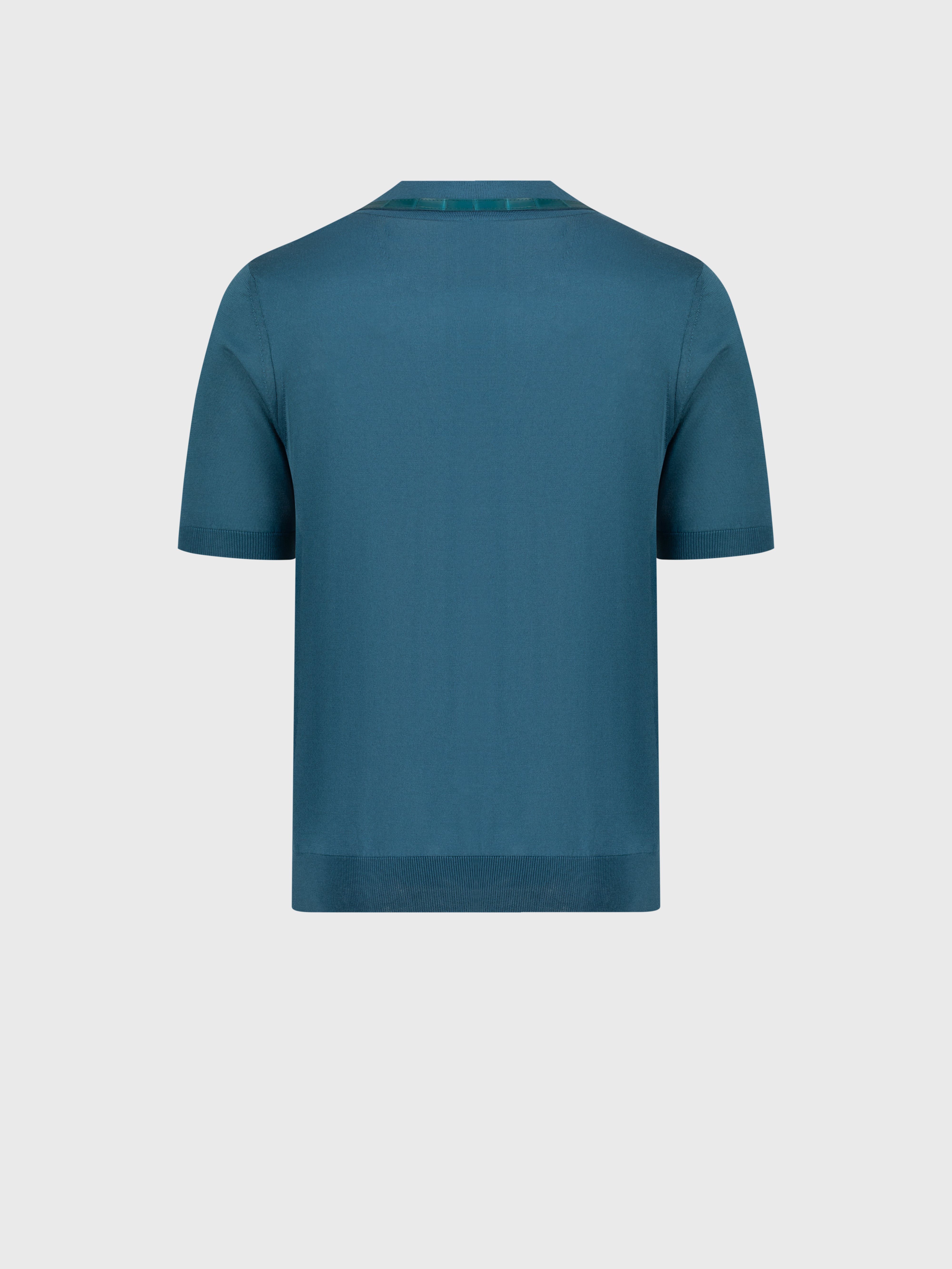"Micro Lozenges" Crocodile-Detailed Silk Knit Polo - Deep Malachite