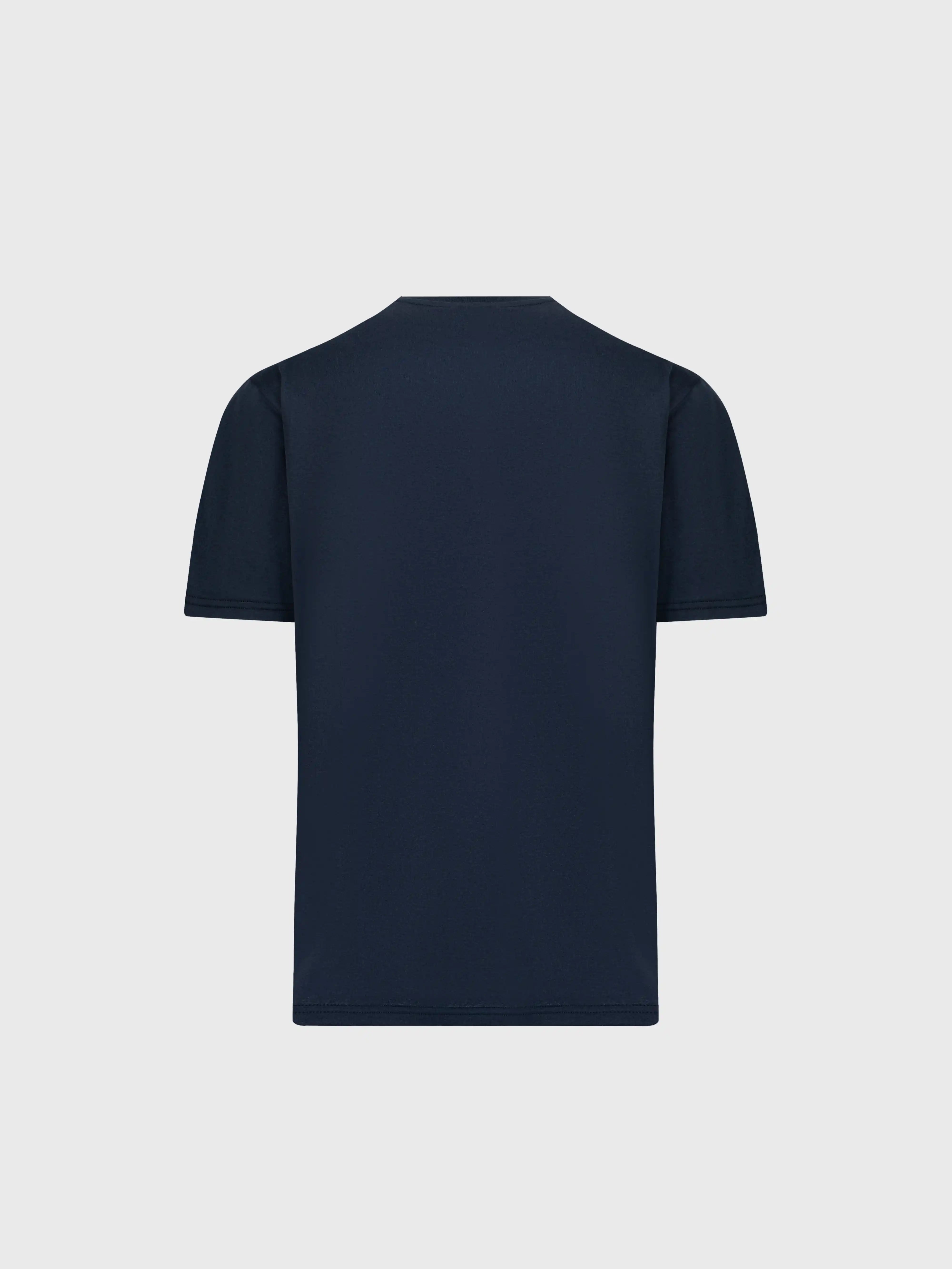 "ZILLI Crest" Embroidery T-Shirt - Dark Navy