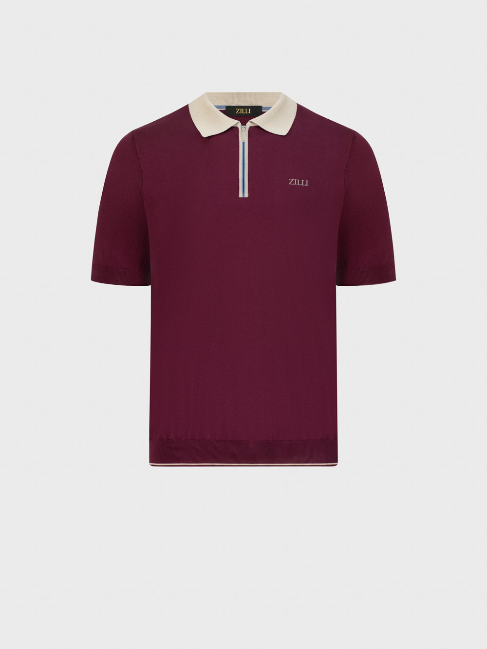 Рубашка-поло с геометрическим узором - глубокий пурпур