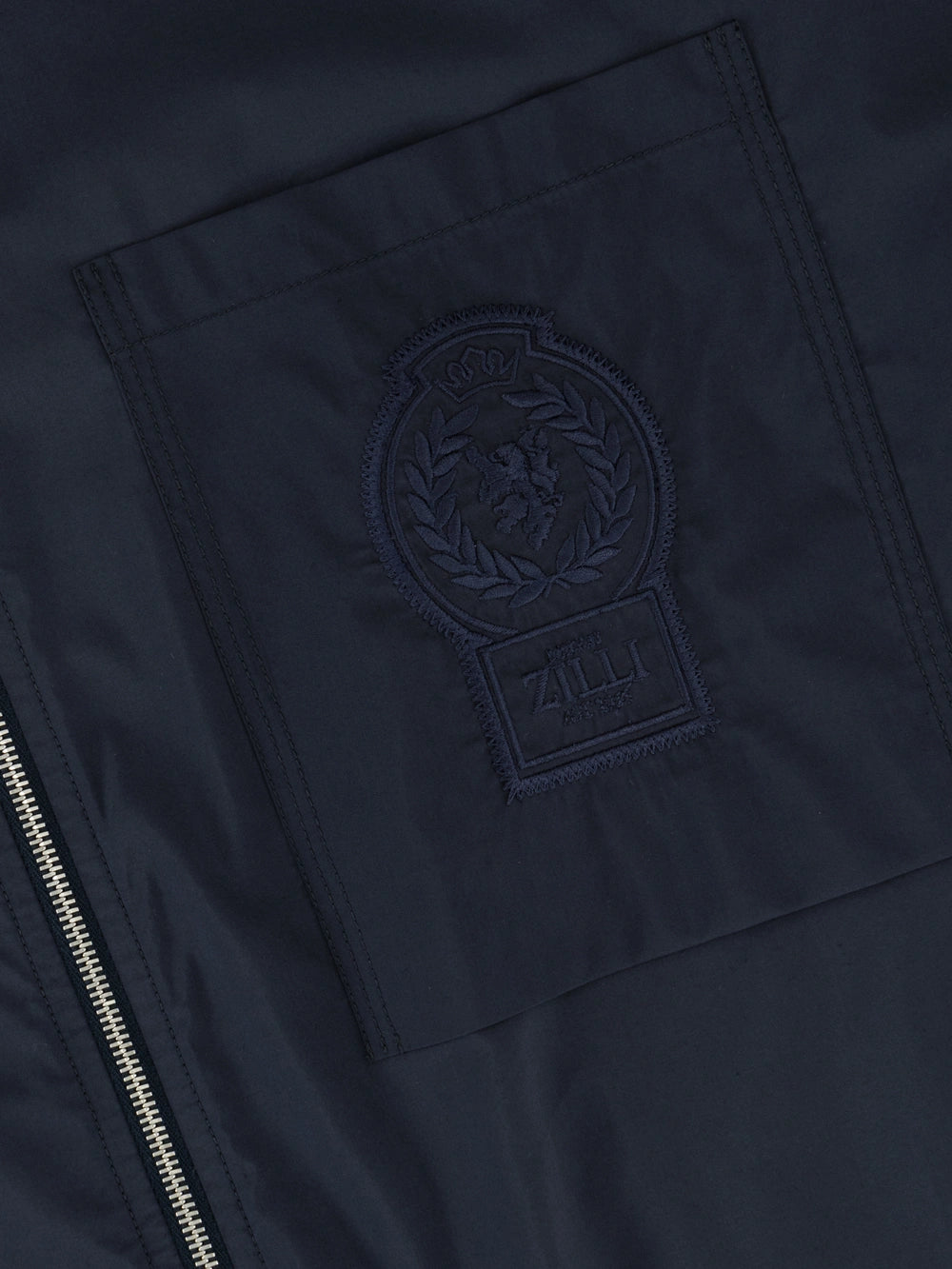Single-Stitched Collar Bomber Jacket - Blue Navy