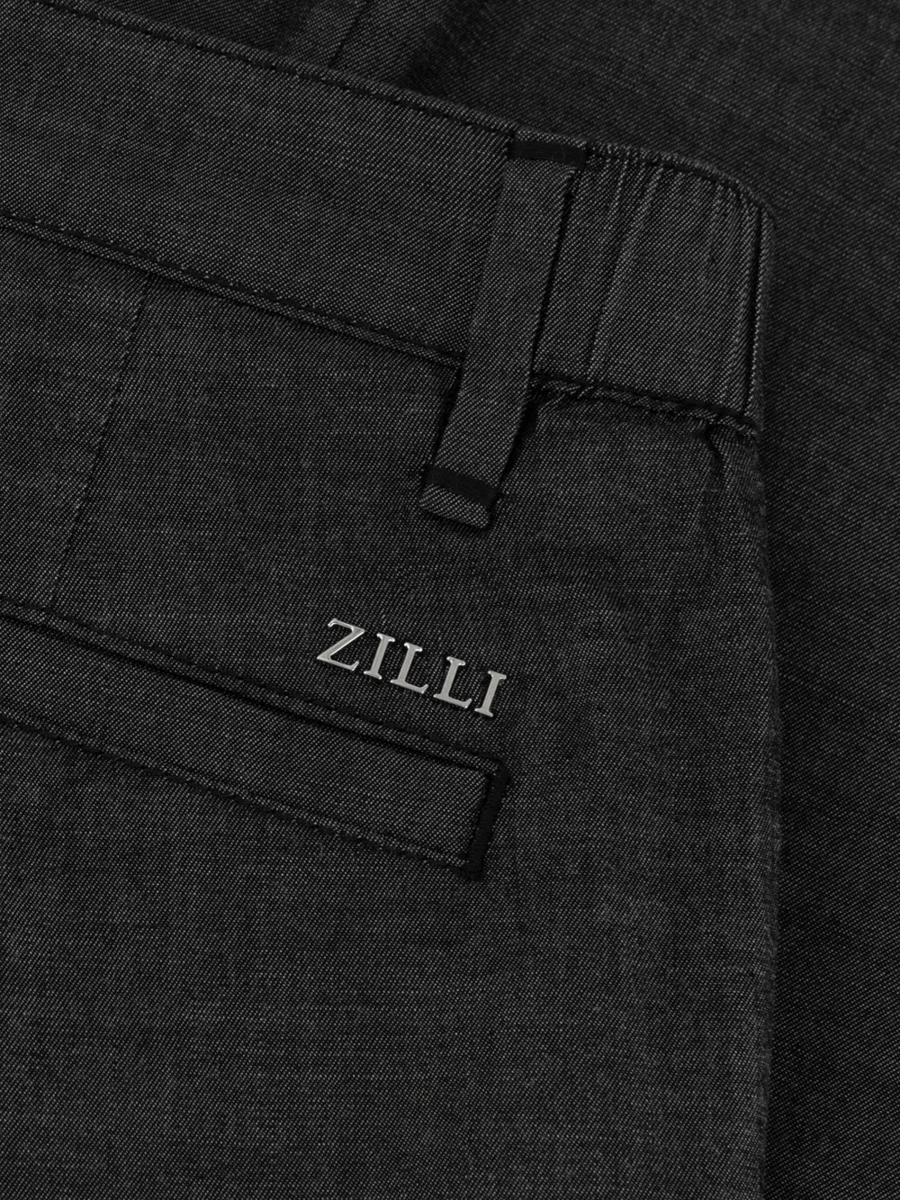 Slim Fit Cotton Trousers - Black