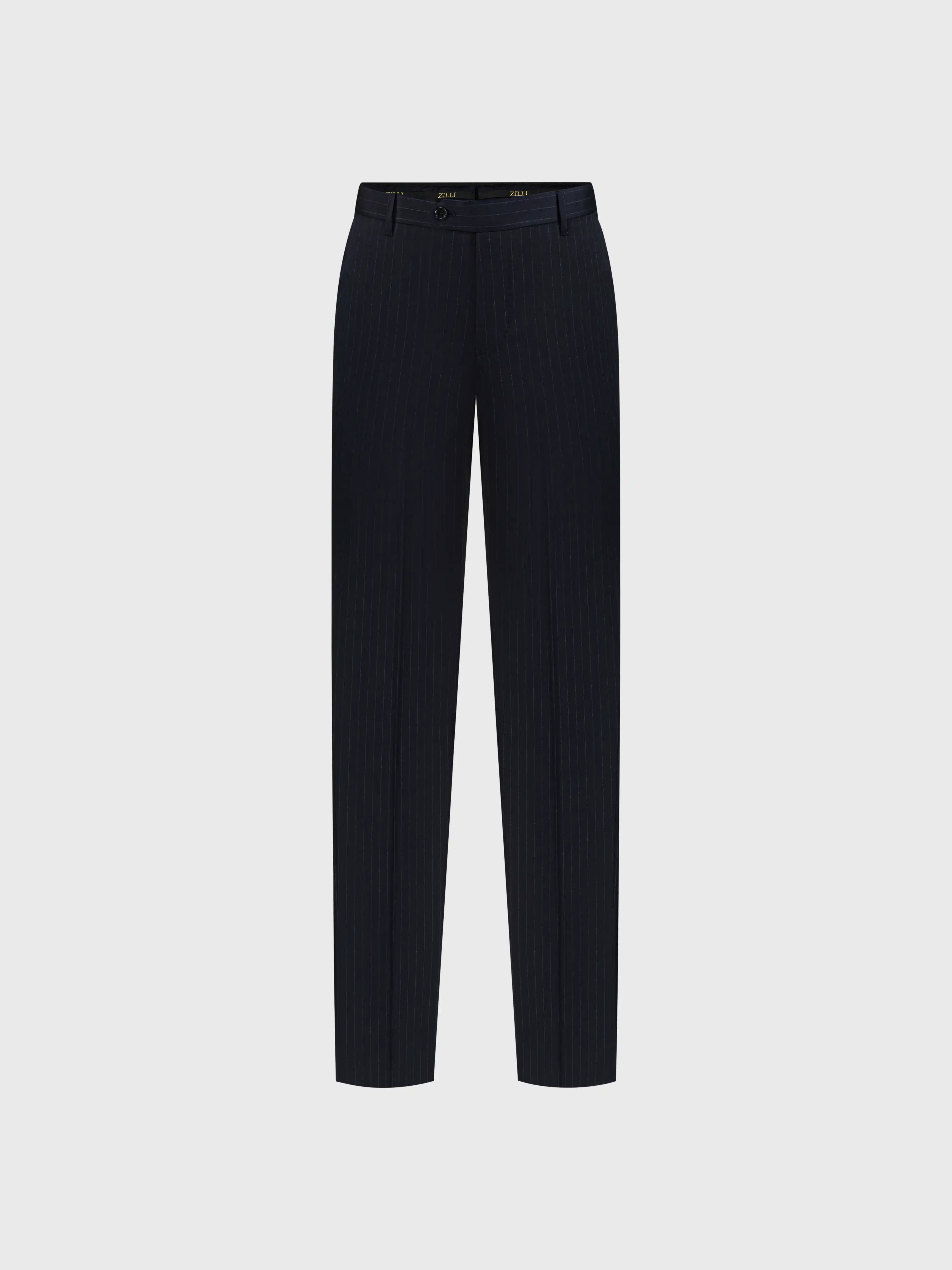 Pencil Striped Suit - Dark Navy