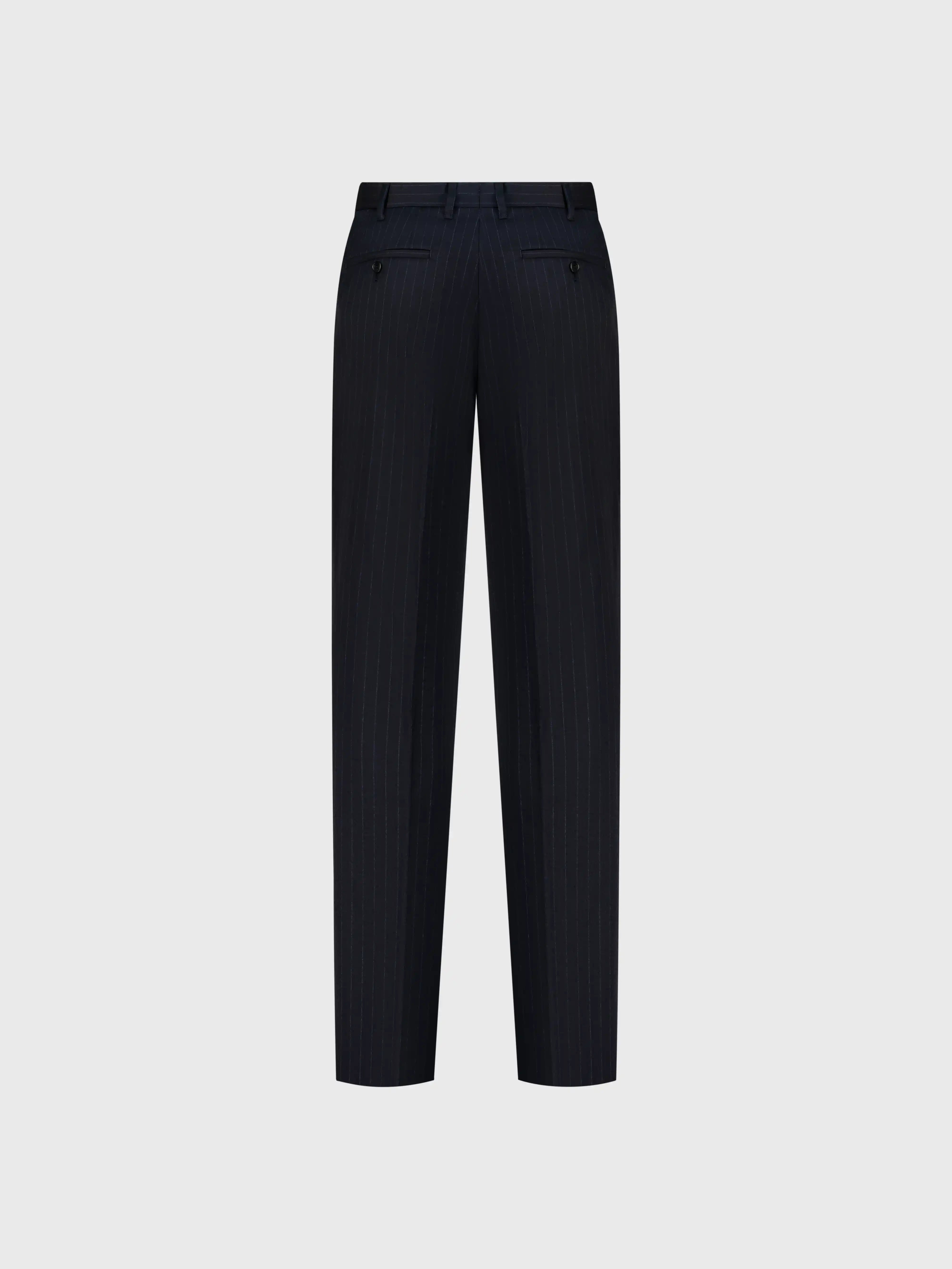 Pencil Striped Suit - Dark Navy