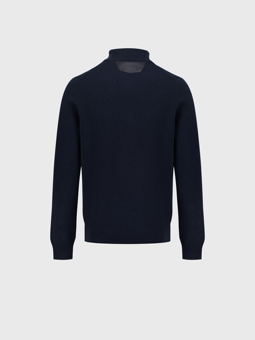 100% Lambswool Fitted Half-Zip Sweater - Dark Navy