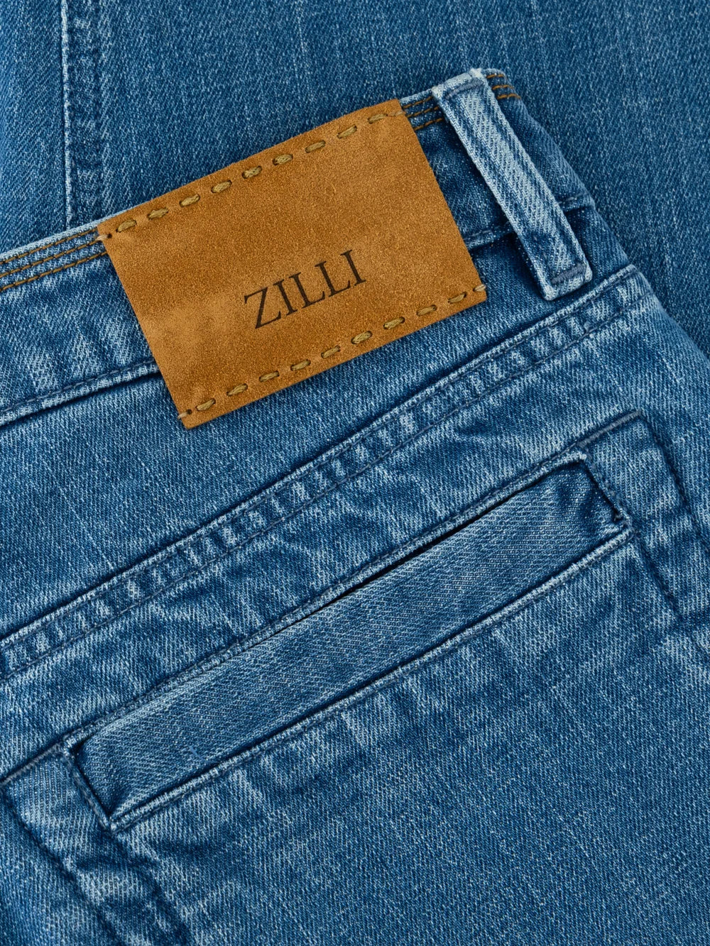 Cotton Denim Jean with Zilli Button - Oxford Blue