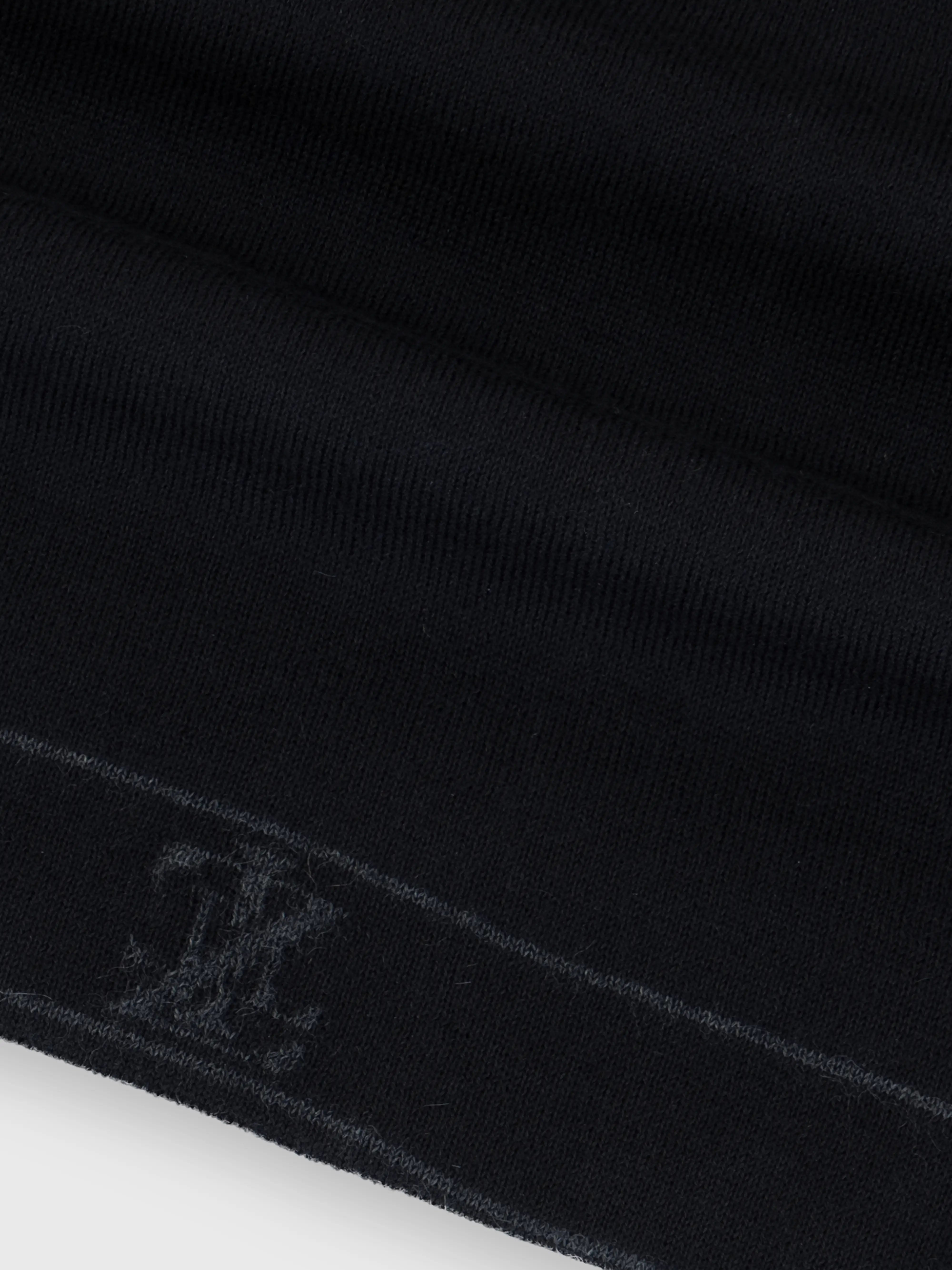 70% Wool 30% Silk Scarf - Black