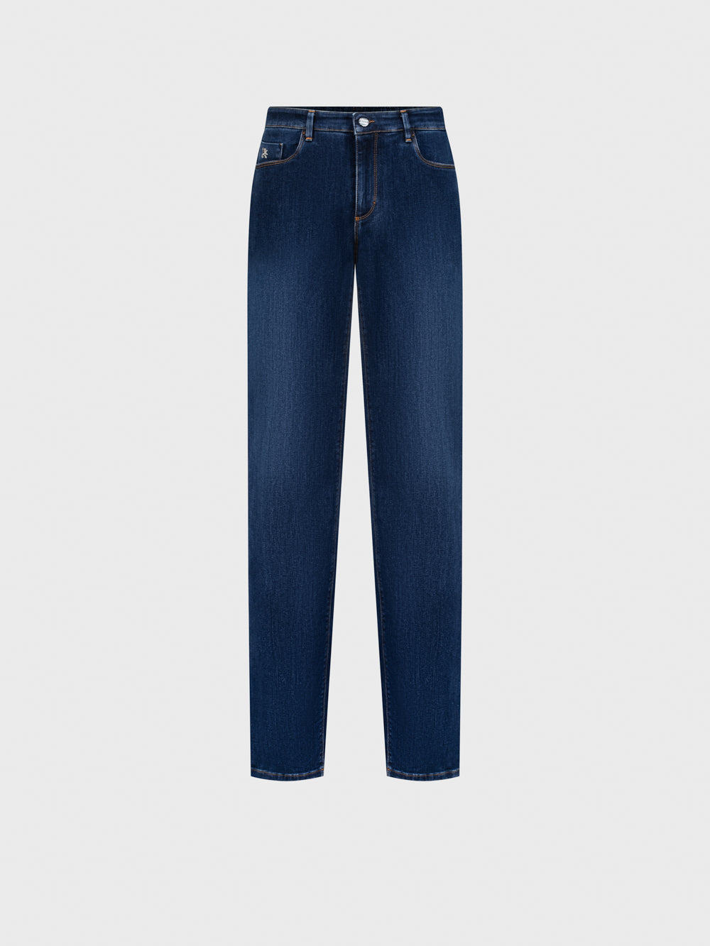 ZILLI Contrast Stitch Denim – Blue Jeans - Tobacco