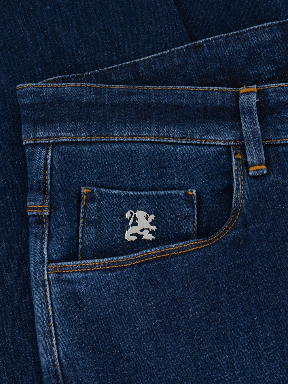 ZILLI Contrast Stitch Denim – Blue Jeans - Tobacco