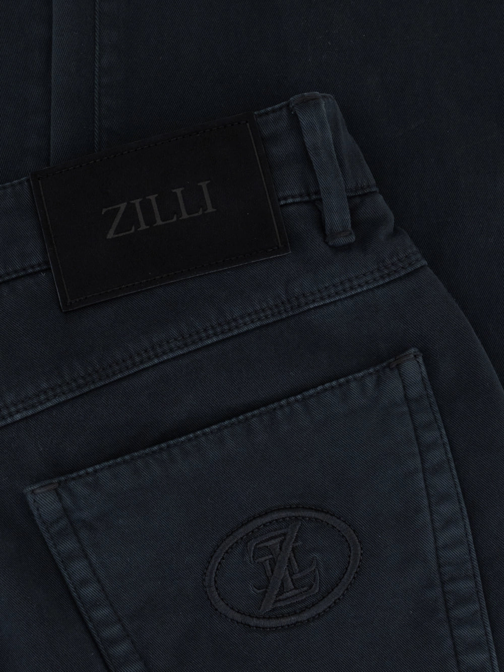 Denim Jean with ZILLI Embroidered Back Pocket - Black