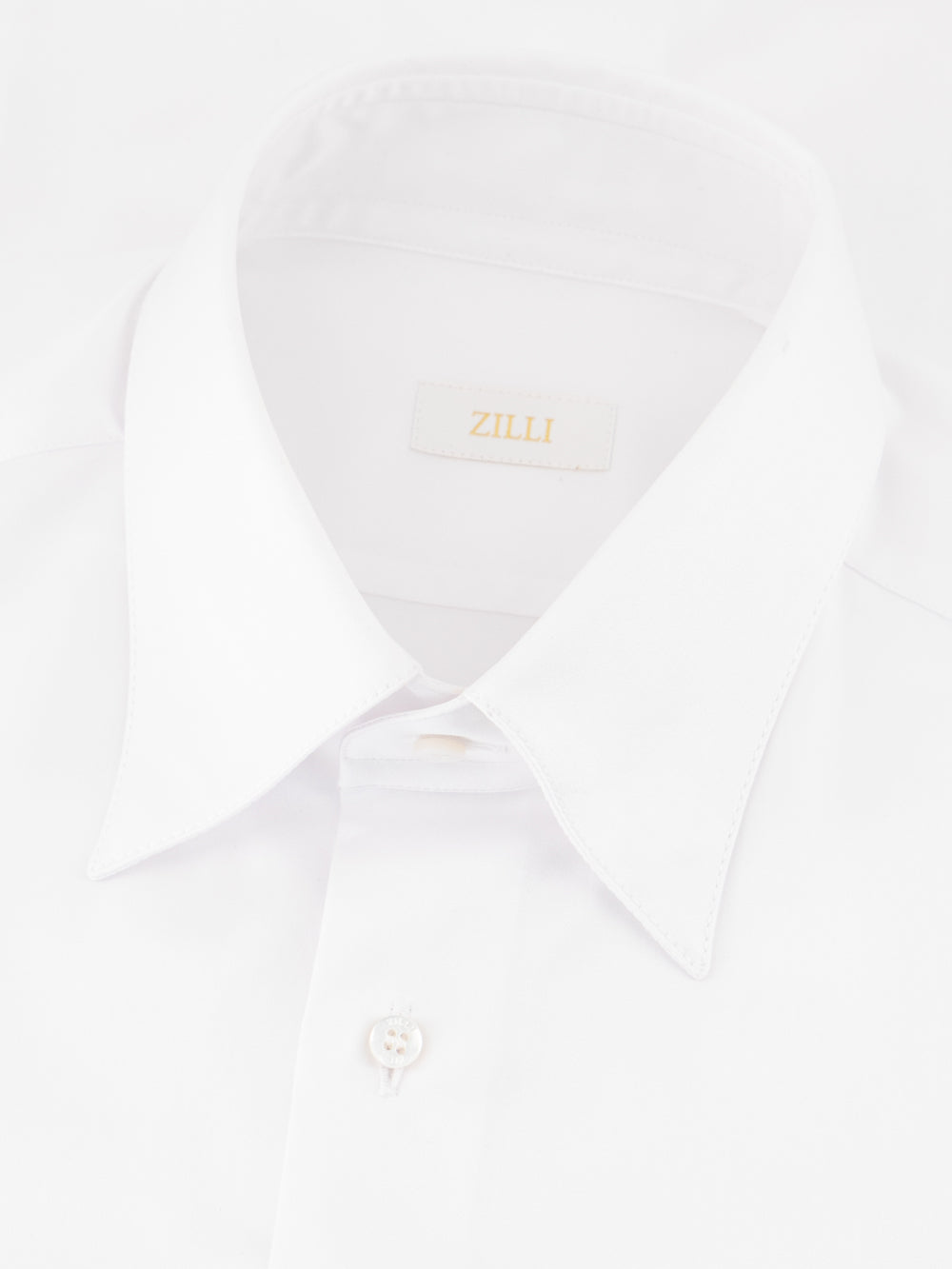 قميص رسمي بياقة مزدوجة الخياطة - أبيض