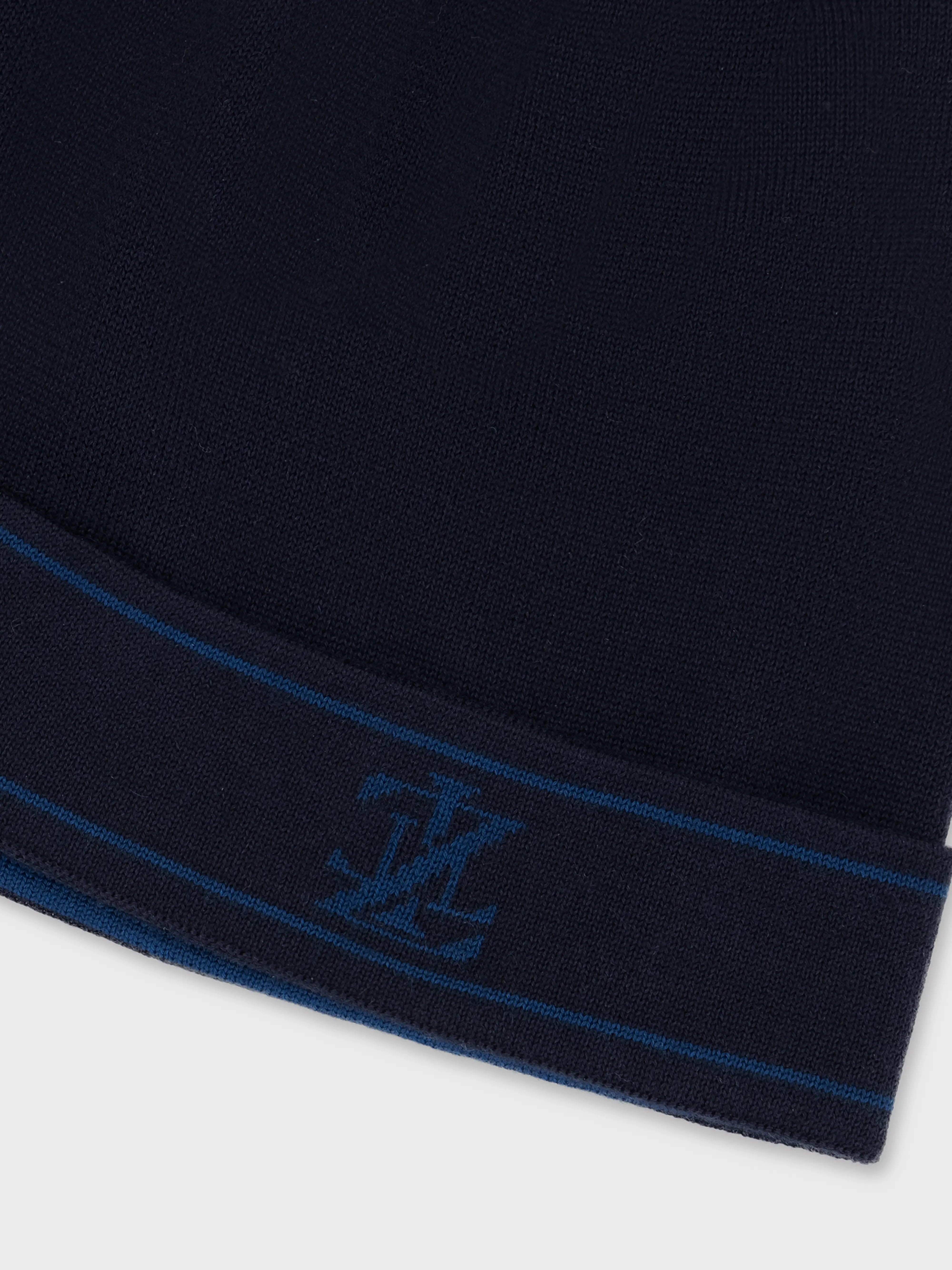 70% Wool 30% Silk Beanie - Dark Navy