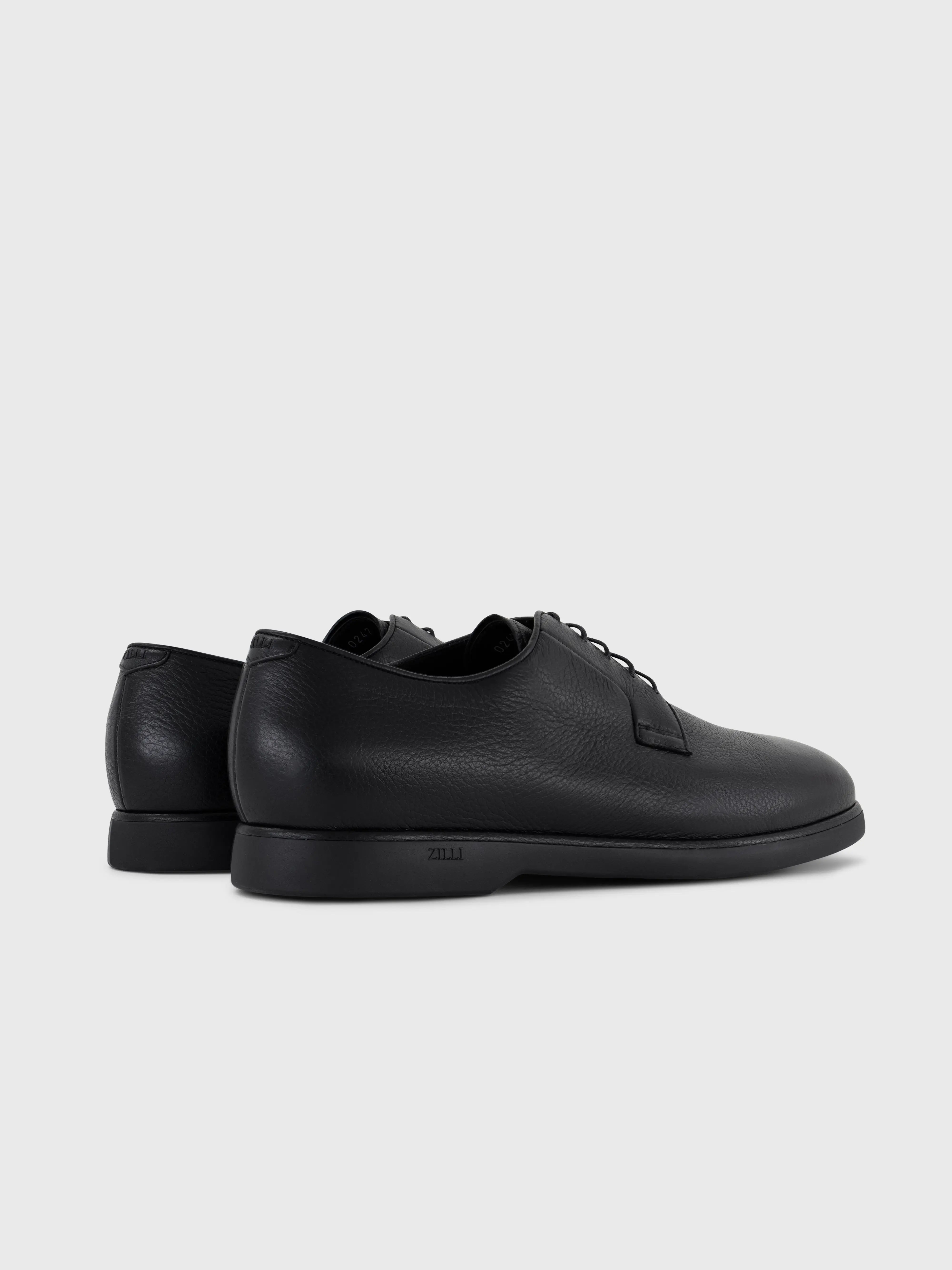 100% Deerskin Lace-Up Shoes - Black