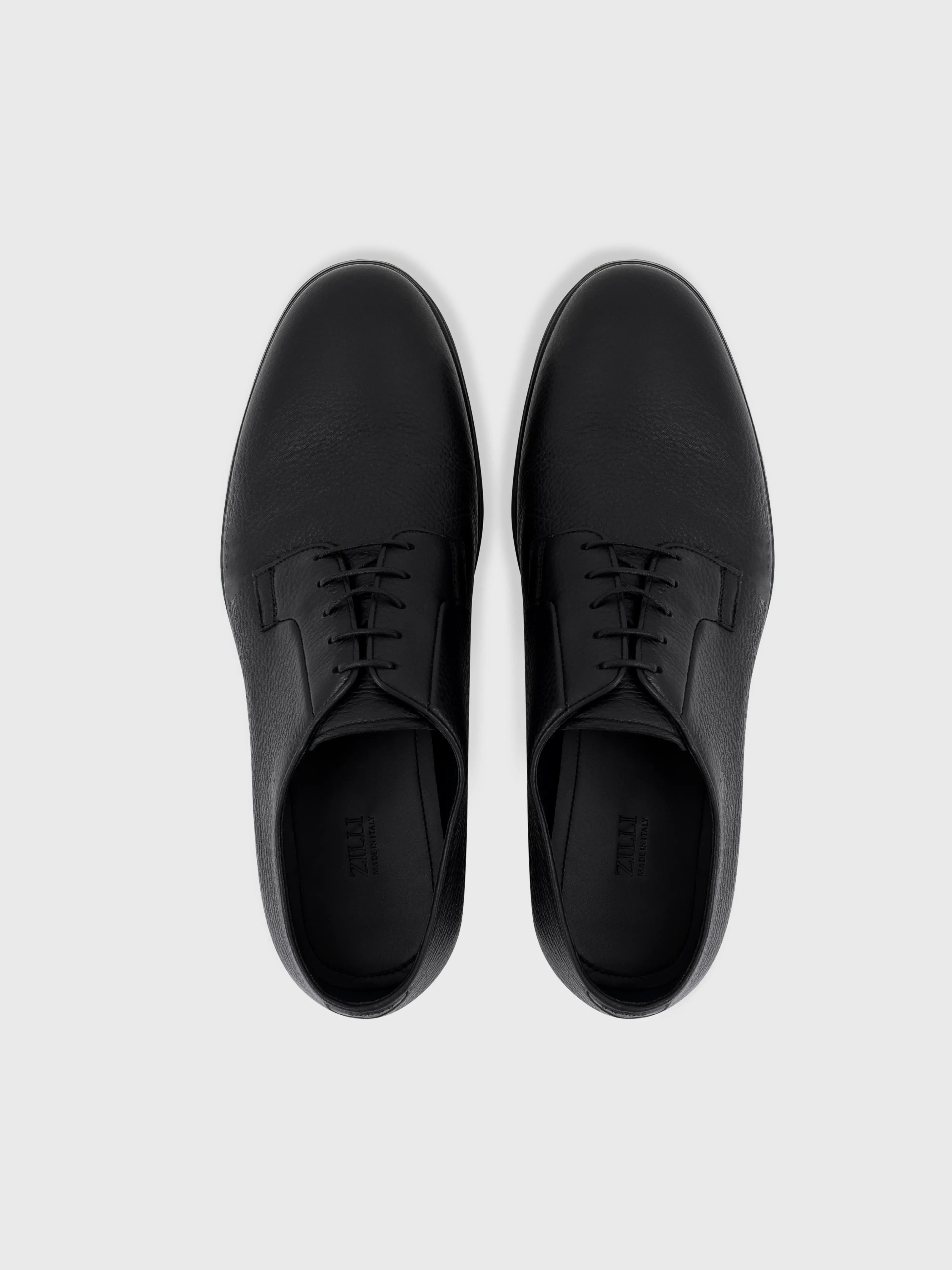100% Deerskin Lace-Up Shoes - Black