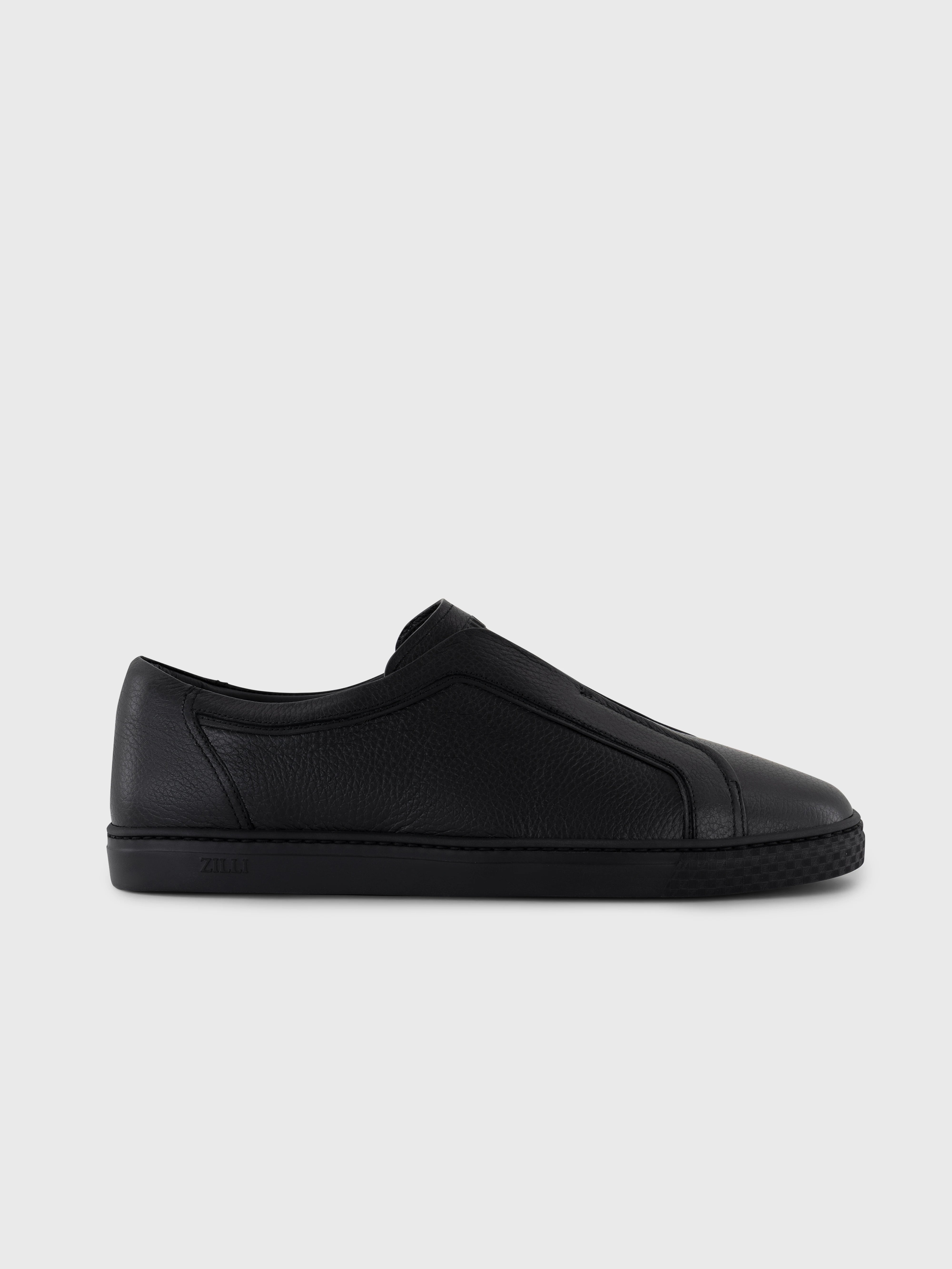 Geometric Suede Accented Runner Sneakers - Black
