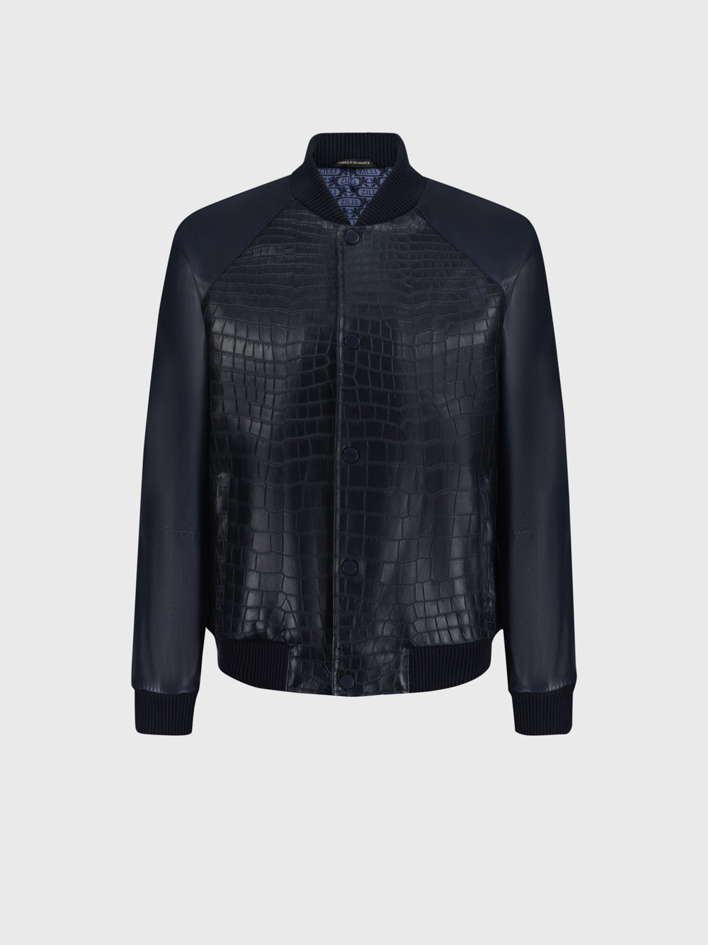 Crocodile & Lambskin Jacket - Blue Navy