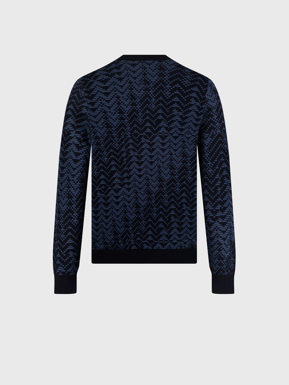 كنزة صوفية بنقشة شيفرون - كحلي غامق