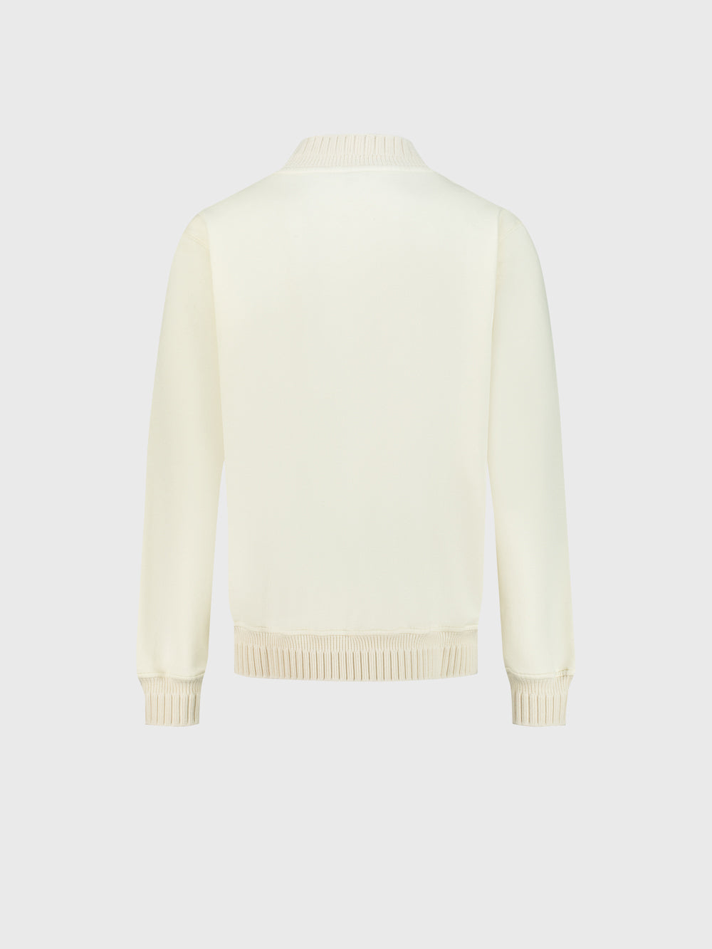 Cotton Wool-Silk Pullover Sweatshirt - Natural White