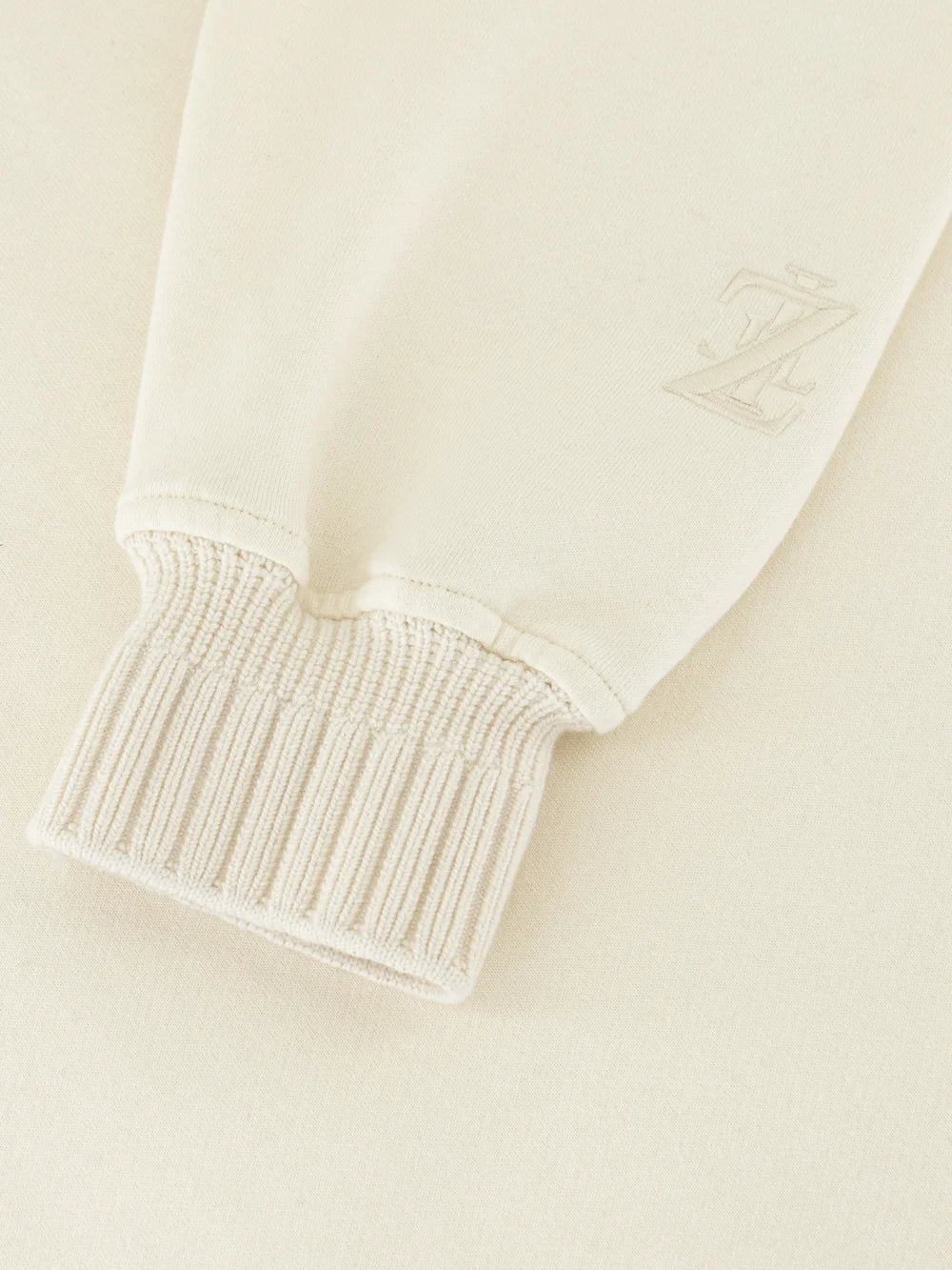 Cotton Wool-Silk Pullover Sweatshirt - Natural White