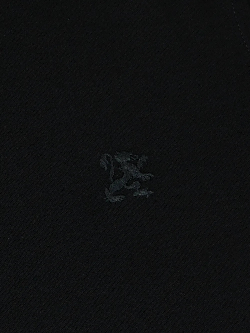 Lion Embroidered Chest T-Shirt - Black